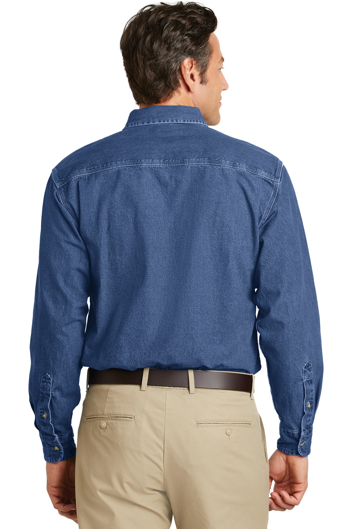 S100 Port Authority Heavyweight Denim Shirt. - Back Image