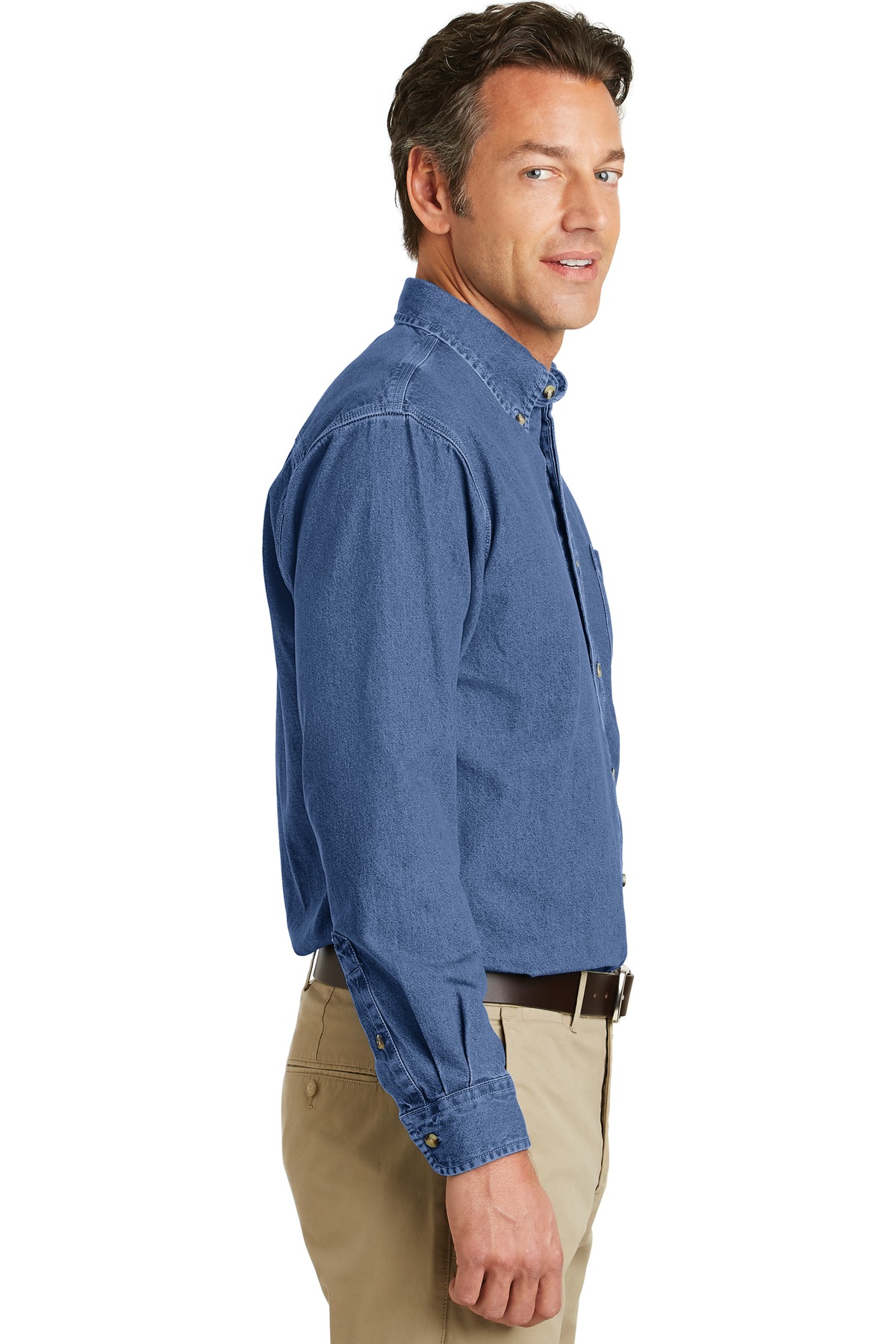 S100 Port Authority Heavyweight Denim Shirt. - Siide Image