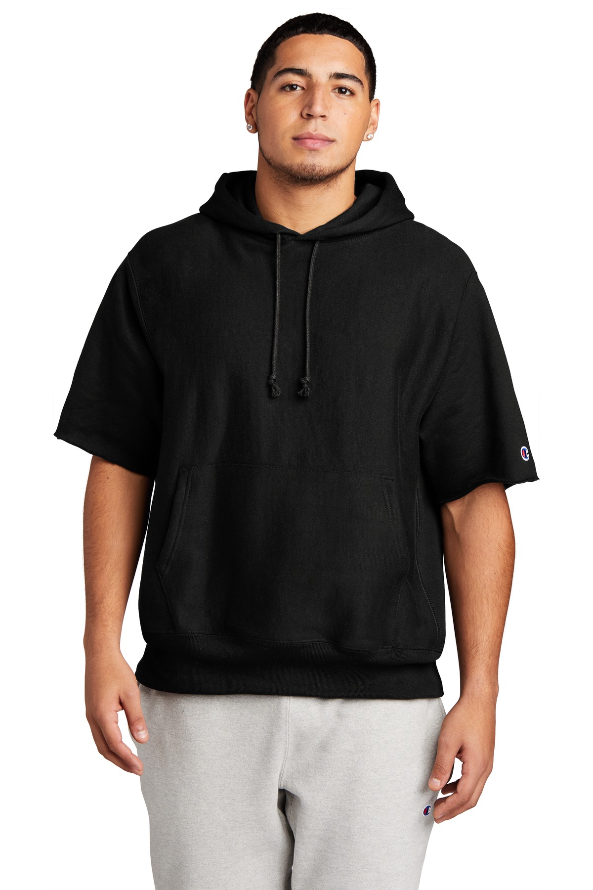S101SS Champion Reverse Weave Short Sleeve Hooded Sweatshirt