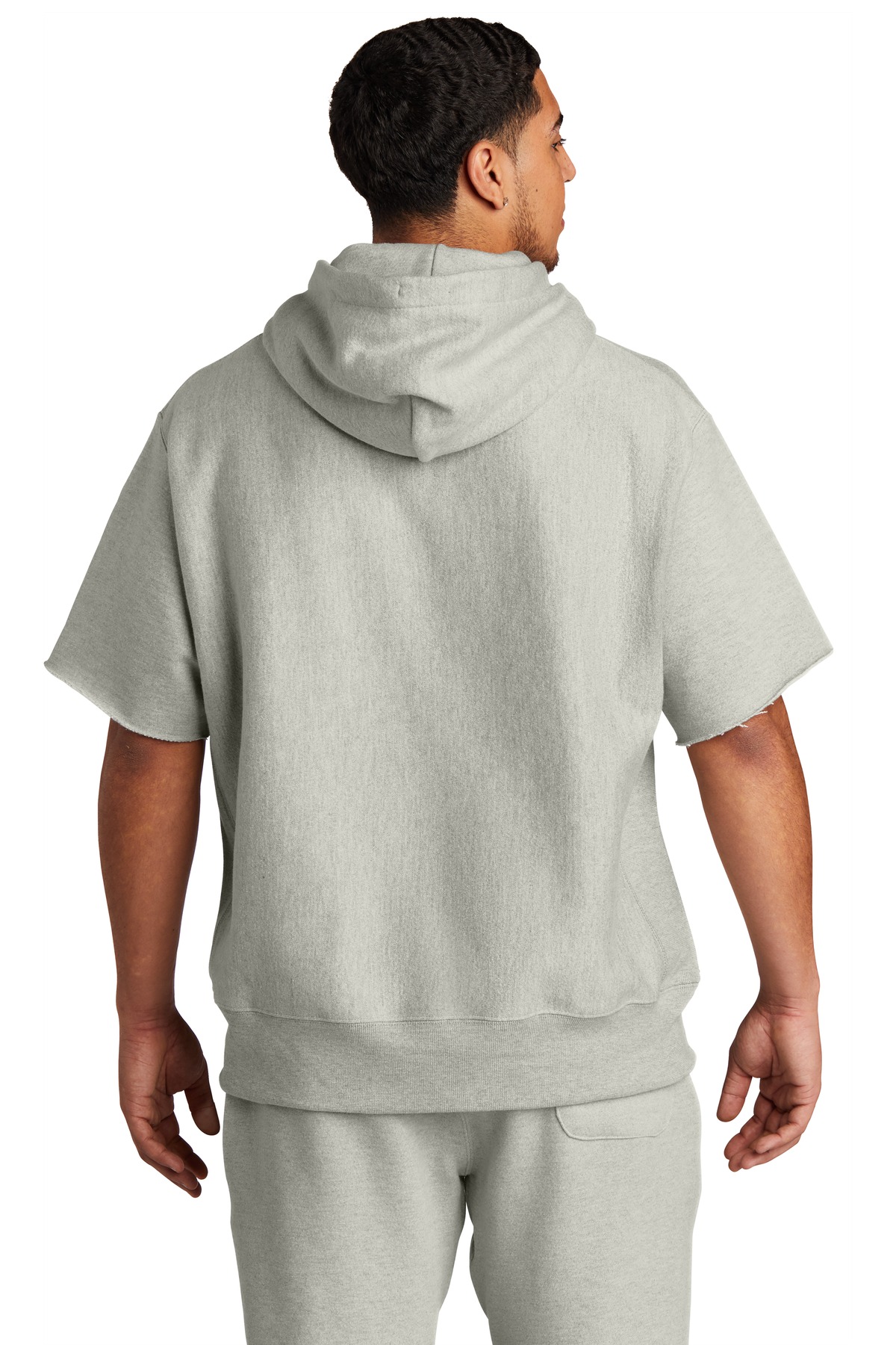 S101SS Champion Reverse Weave Short Sleeve Hooded Sweatshirt - Back Image