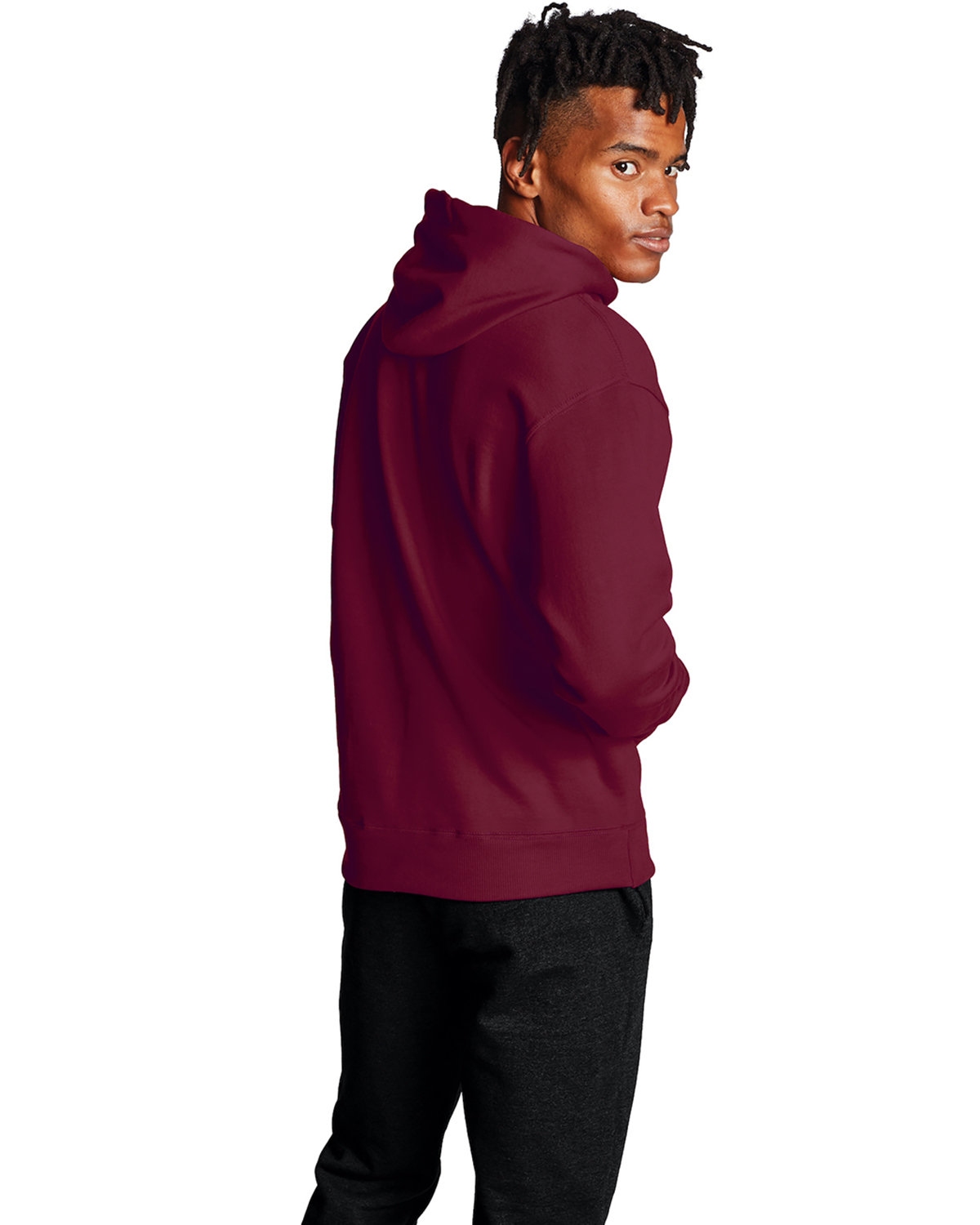 S700 Champion Double Dry Eco Hooded Sweatshirt - Back Image