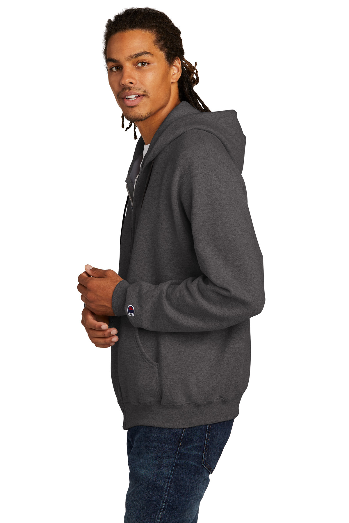 S800 Champion Double Dry Eco Full-Zip Hooded Sweatshirt - Siide Image