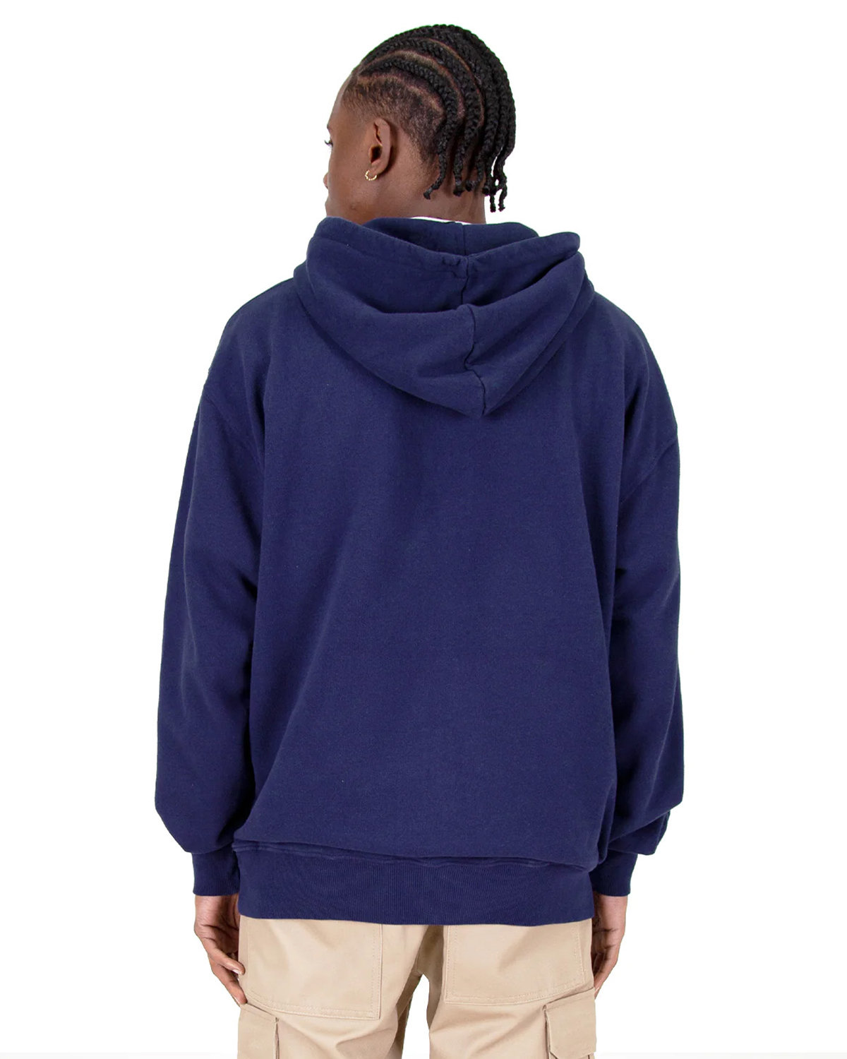 SHGDZ Shaka Wear Mens Garment Dye Double-Zip Hooded Sweatshirt - Back Image