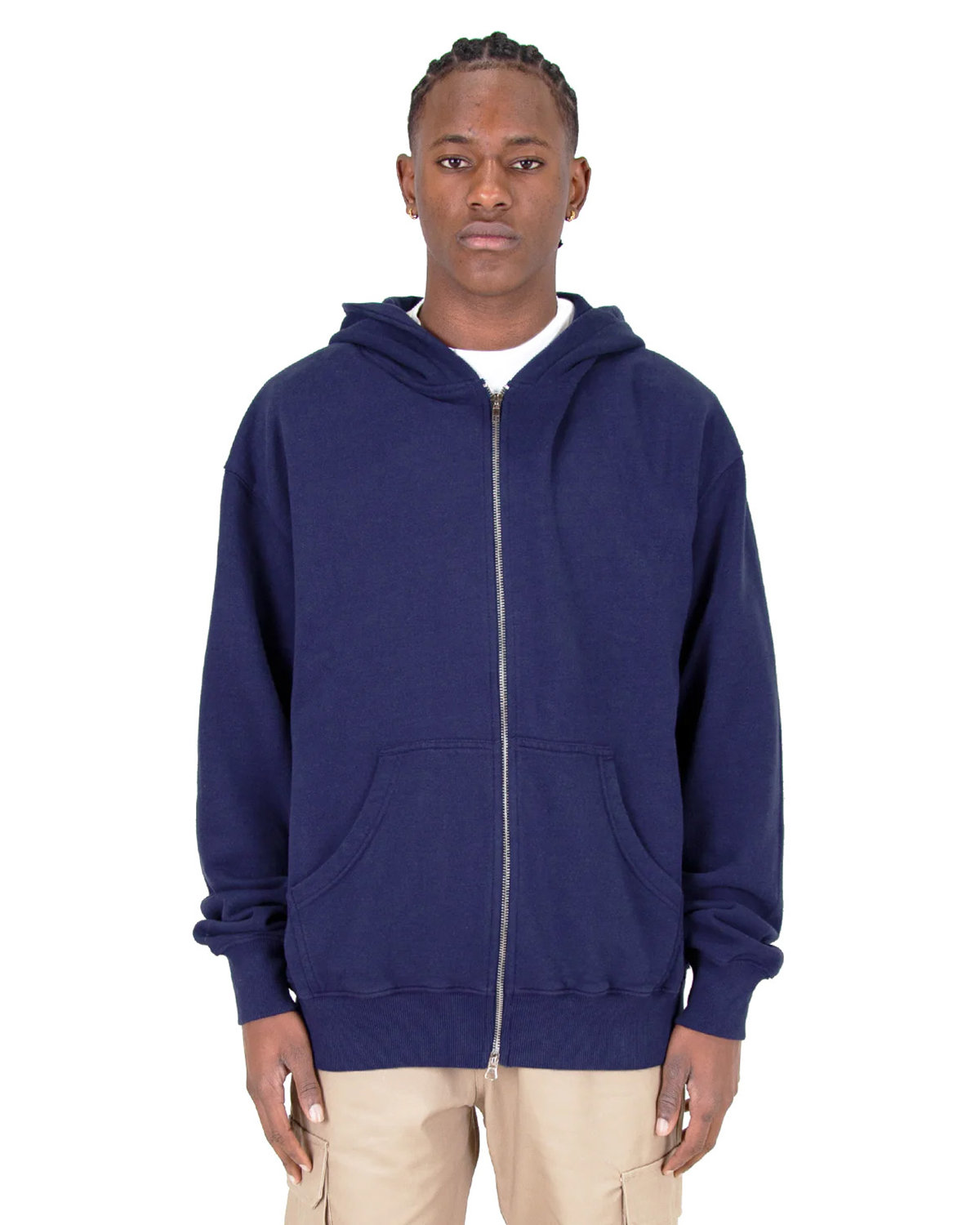SHGDZ Shaka Wear Mens Garment Dye Double-Zip Hooded Sweatshirt