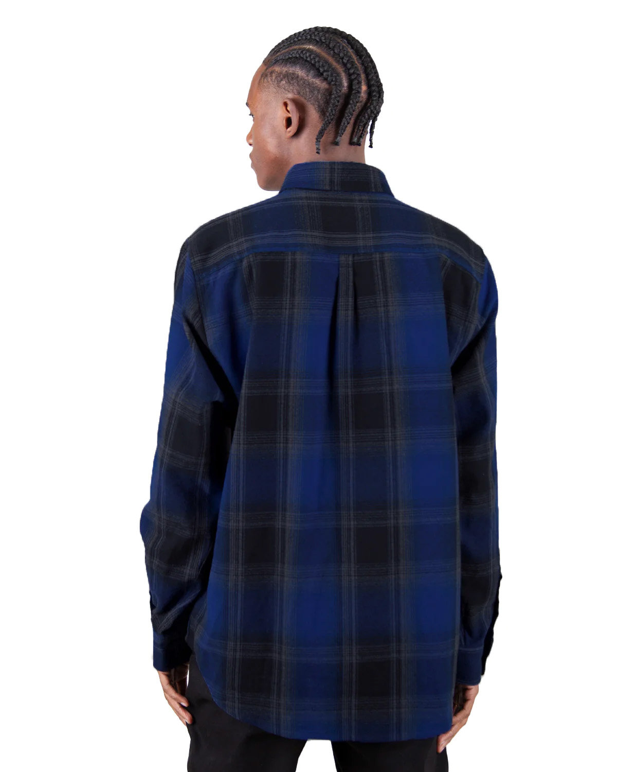 Plaid Flannel Overshirt SHHFS Shaka Wear Mens Plaid Flannel Overshirt - Back Image