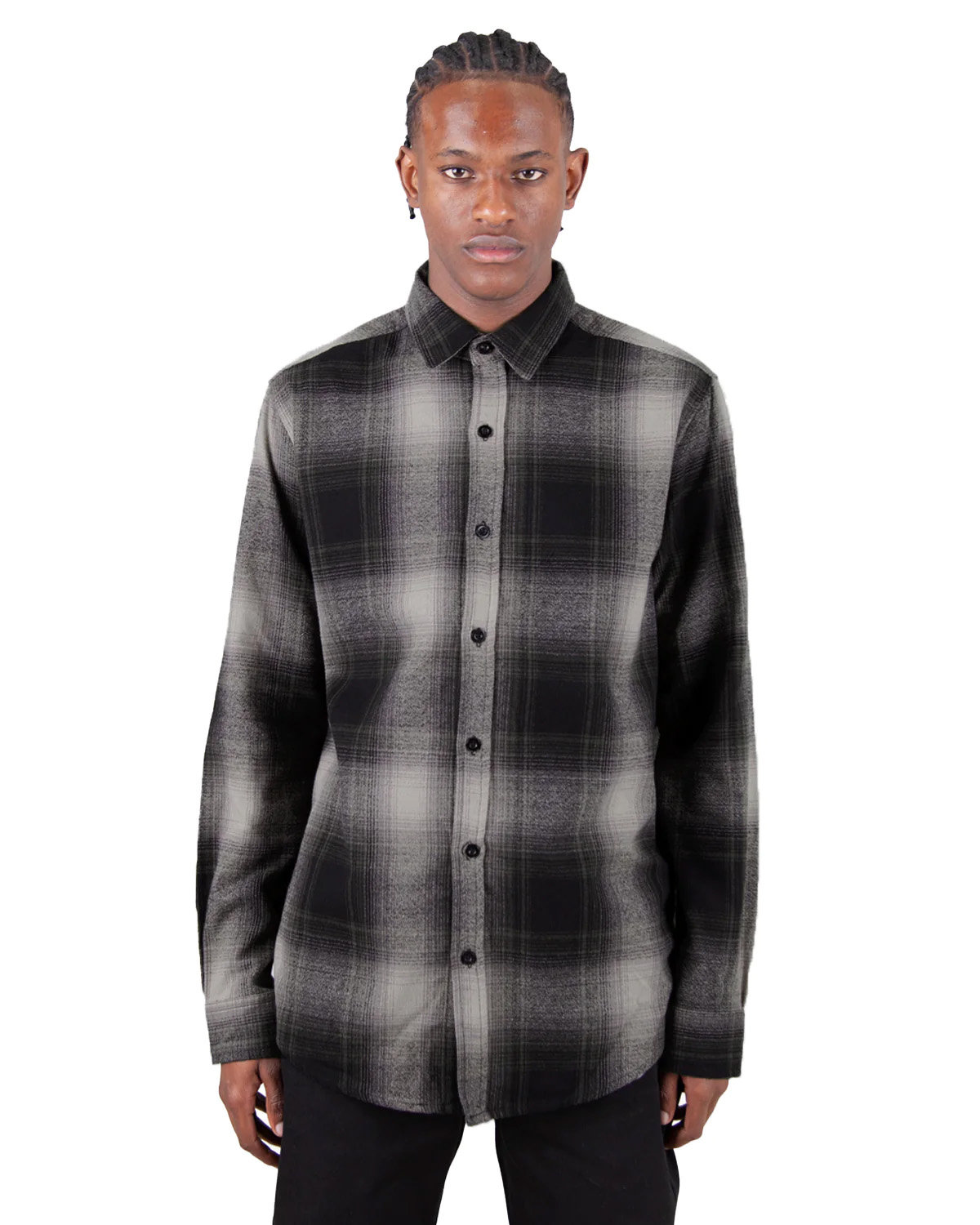 SHHFS Shaka Wear Mens Plaid Flannel Overshirt