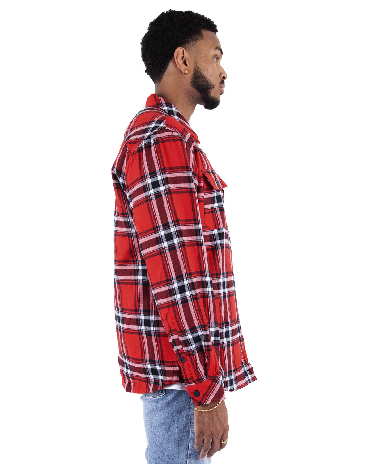 SHPFJ Shaka Wear Mens Plaid Flannel Jacket - Siide Image