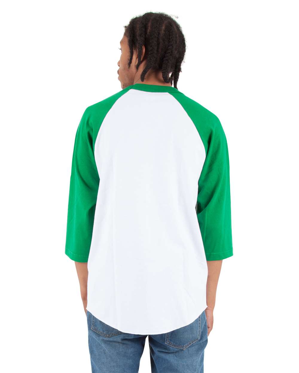 SHRAG Shaka Wear Adult 6 oz., 3/4-Sleeve Raglan T-Shirt - Back Image