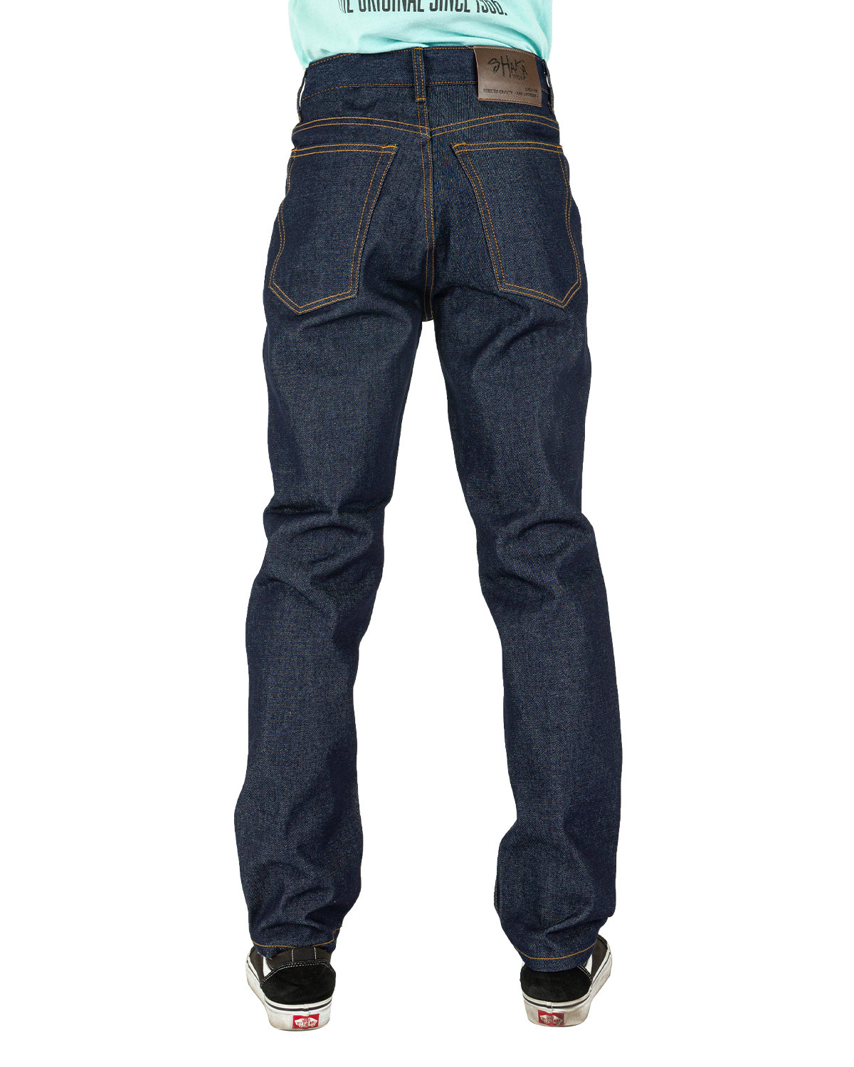 SHRDJ Shaka Wear 12 oz., Raw Denim Straight-Leg Jean Pant - Back Image