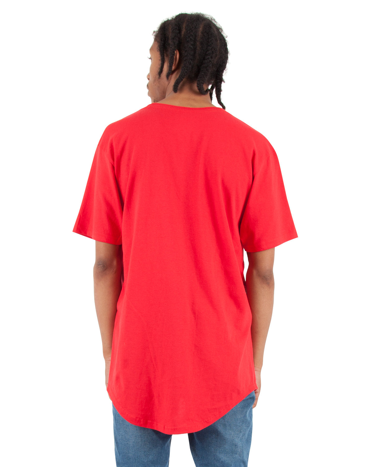 SHCLT Shaka Wear Adult 6 oz., Curved Hem Long T-Shirt - Back Image