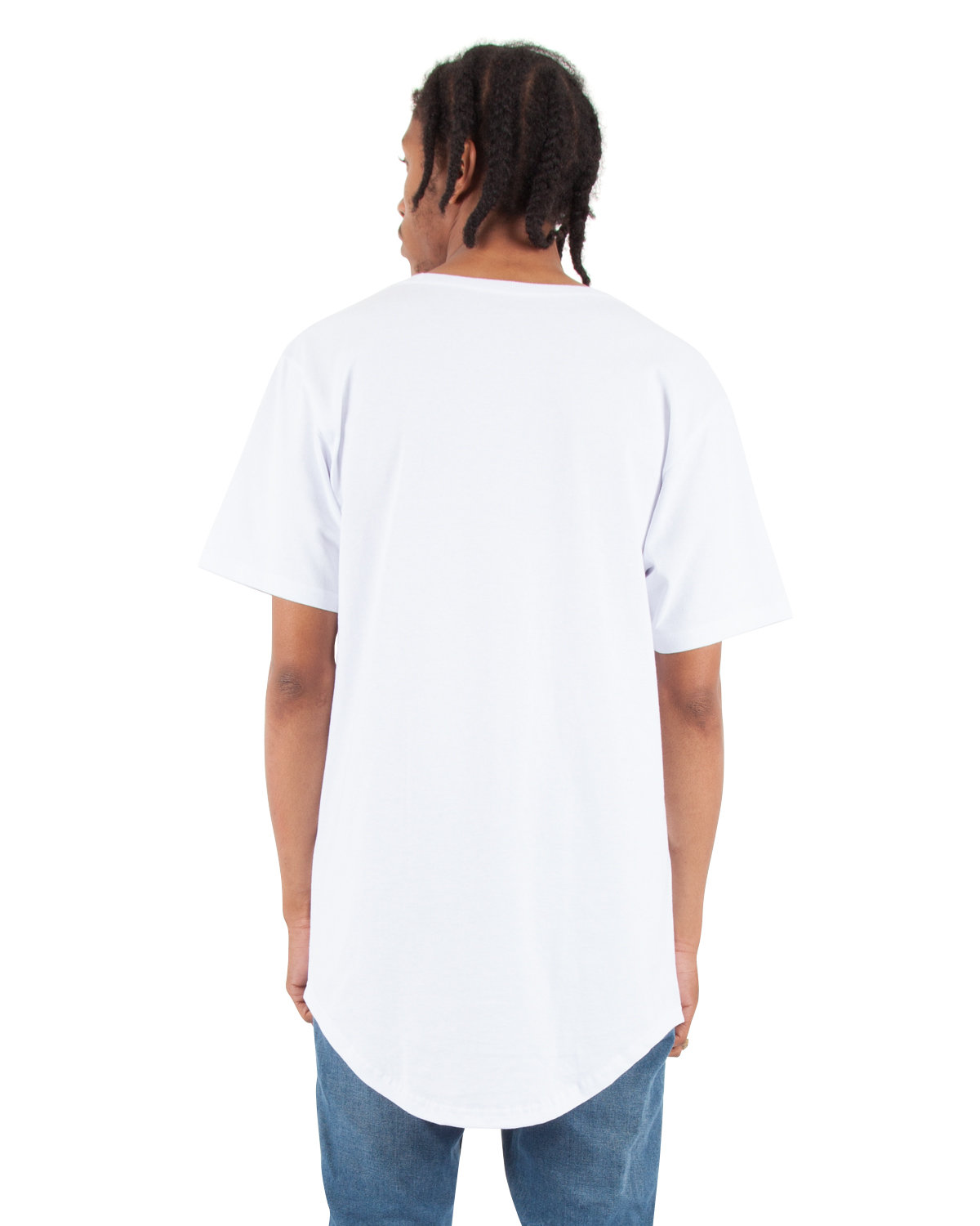 SHCLT Shaka Wear Adult 6 oz., Curved Hem Long T-Shirt - Back Image