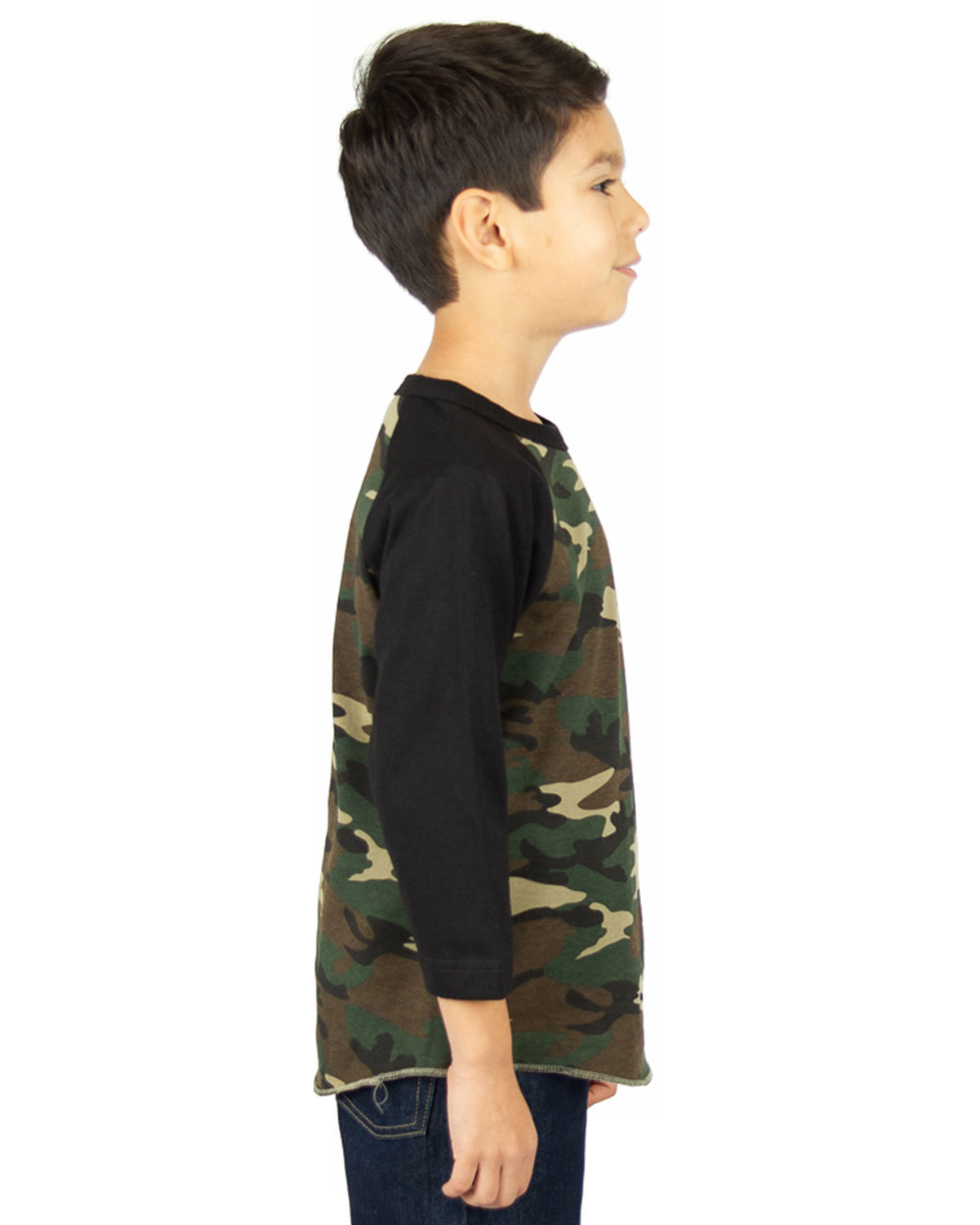SHRAGCY Shaka Wear Youth 6 oz., 3/4-Sleeve Camo Raglan T-Shirt - Siide Image