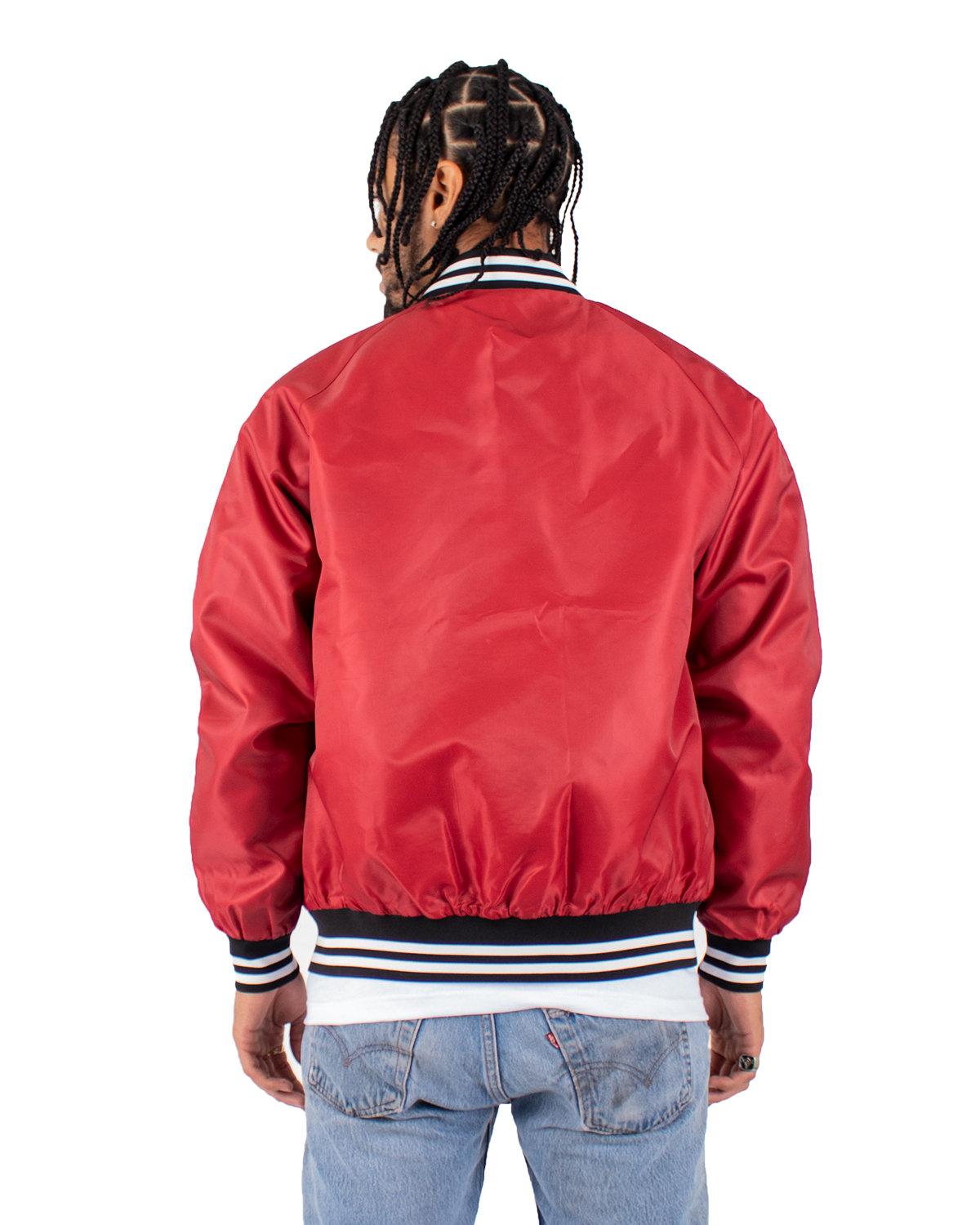men's varsity bomber jackets SHVBJ Shaka Wear Mens Varsity Bomber Jacket - Back Image