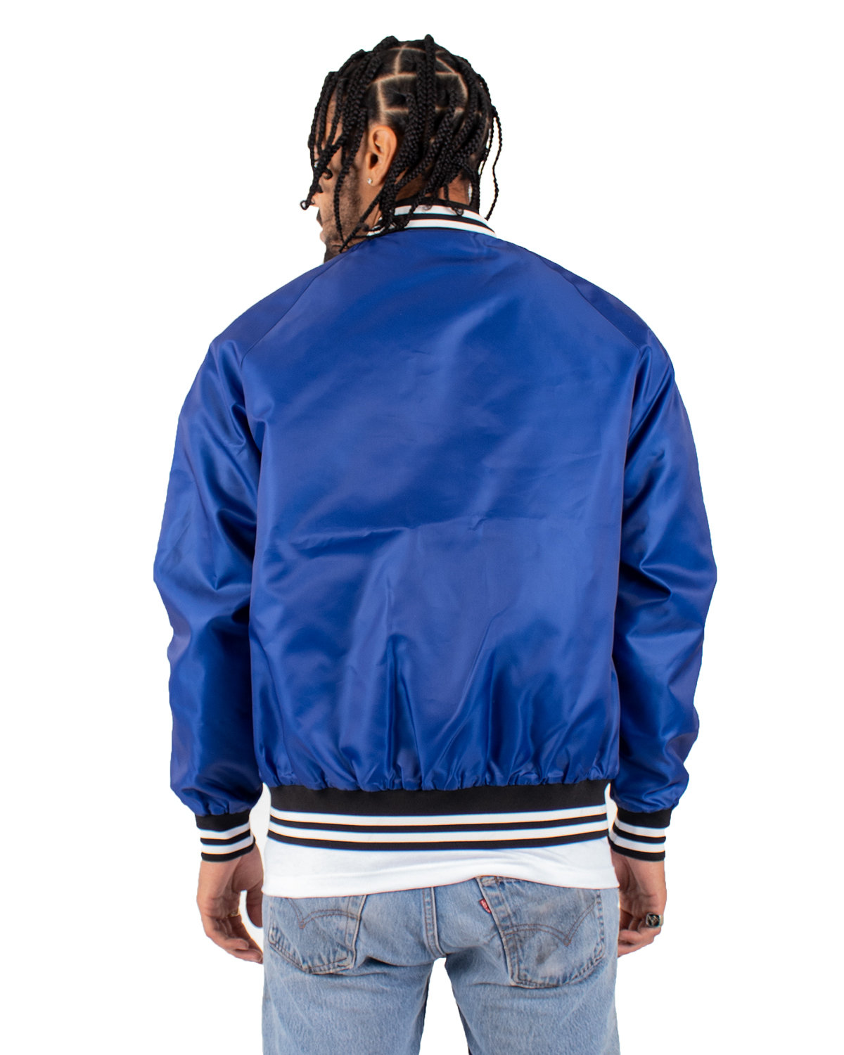 SHVBJ Shaka Wear Mens Varsity Bomber Jacket - Back Image