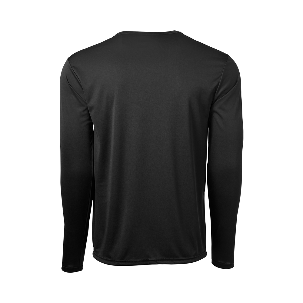 1538MU Soffe Adult Long Sleeve V-Neck Tee - Made in USA - Back Image