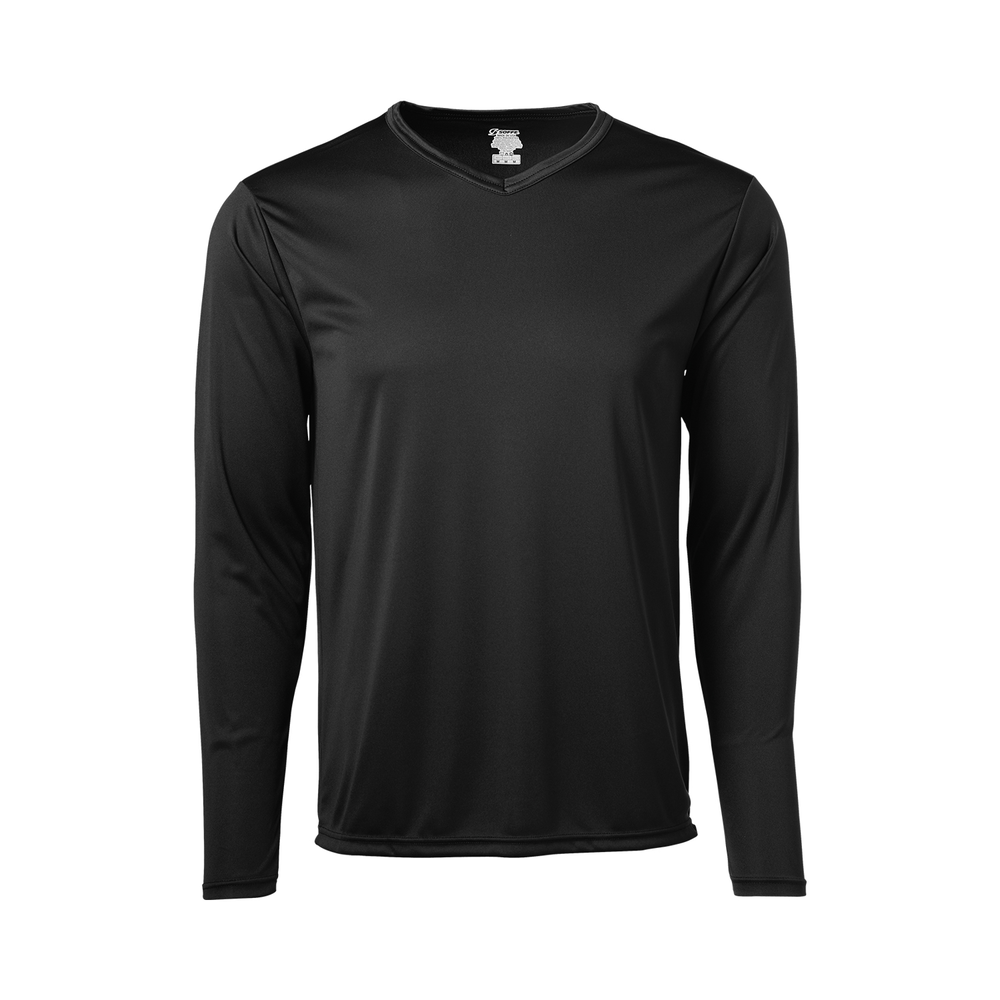 1538MU Soffe Adult Long Sleeve V-Neck Tee - Made in USA
