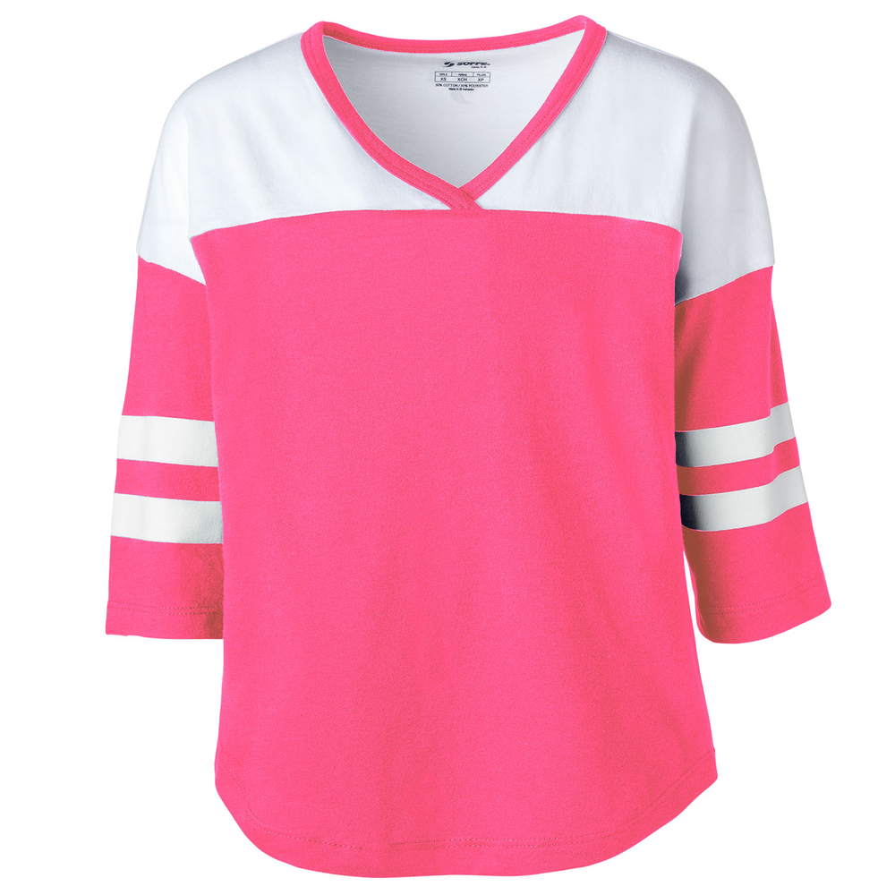 3053G Soffe GIRLS FAN CREW V-NECK