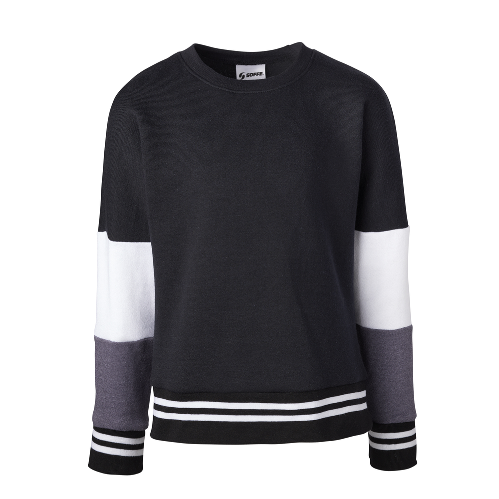 7429G Soffe GIRLS COLORBLOCK CREW