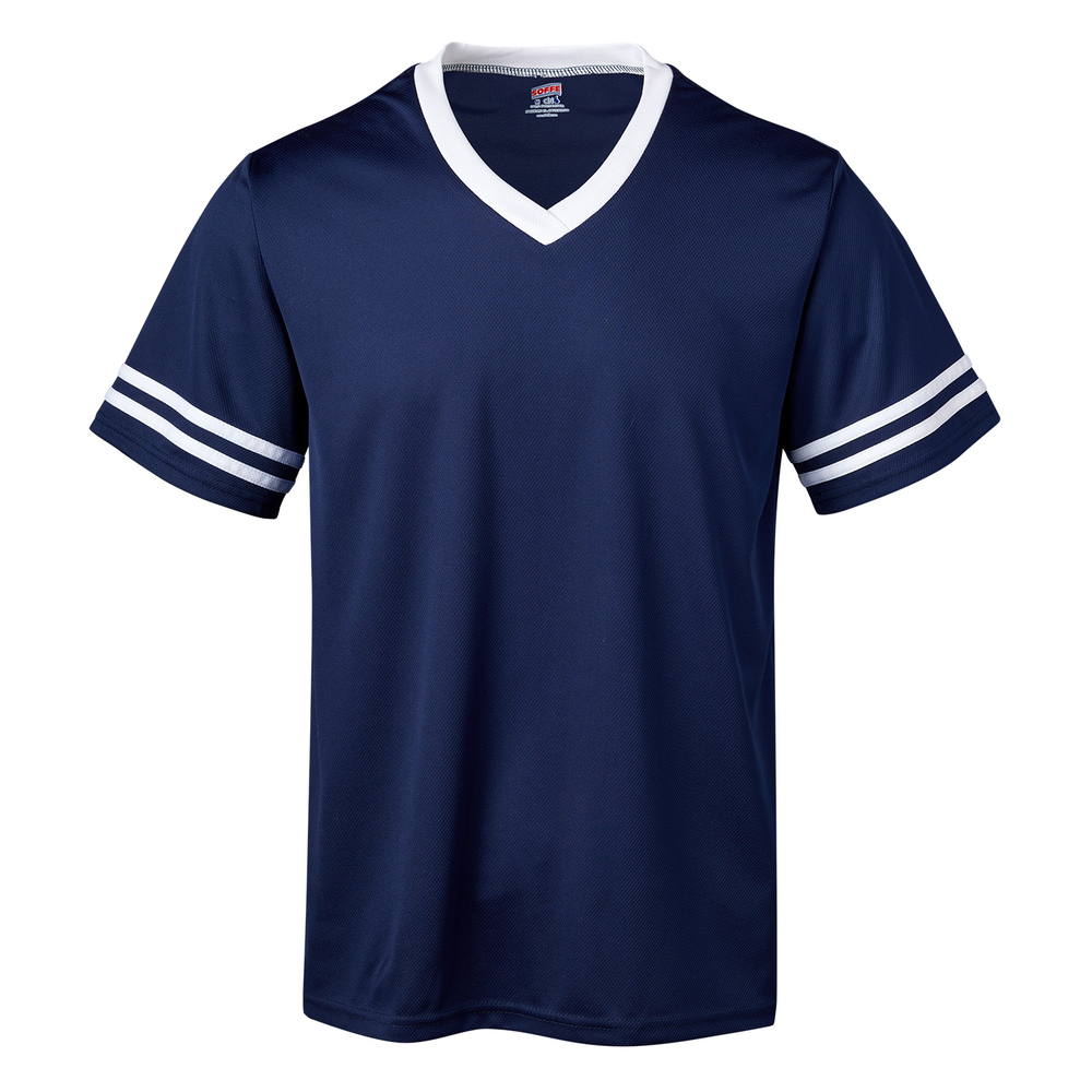 998A Soffe ADLT DRI V NK JERSEY POLY