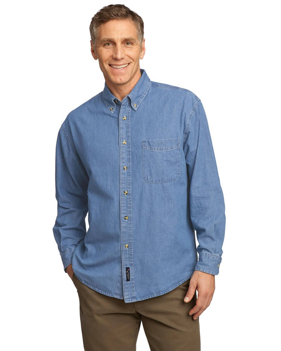 SP10 Port & Company - Long Sleeve Value Denim Shirt.