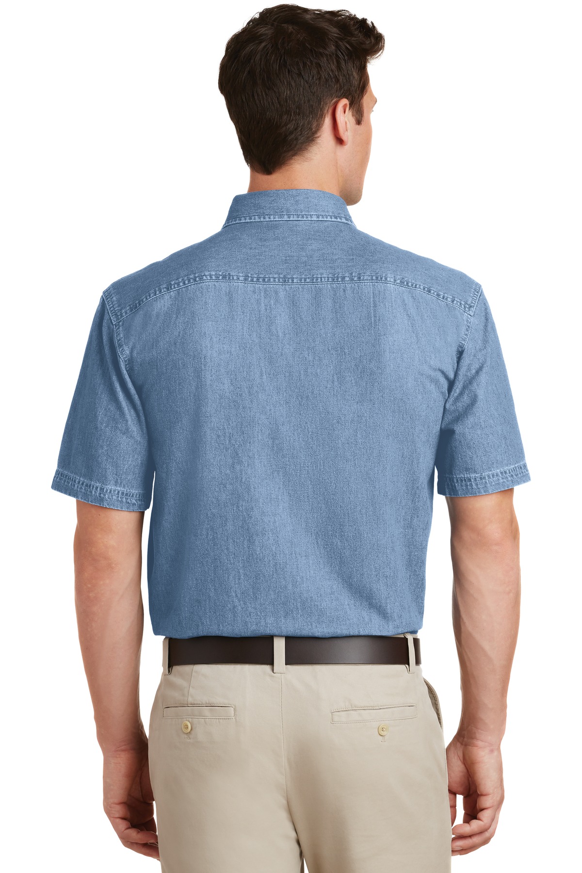 SP11 Port & Company - Short Sleeve Value Denim Shirt. - Back Image