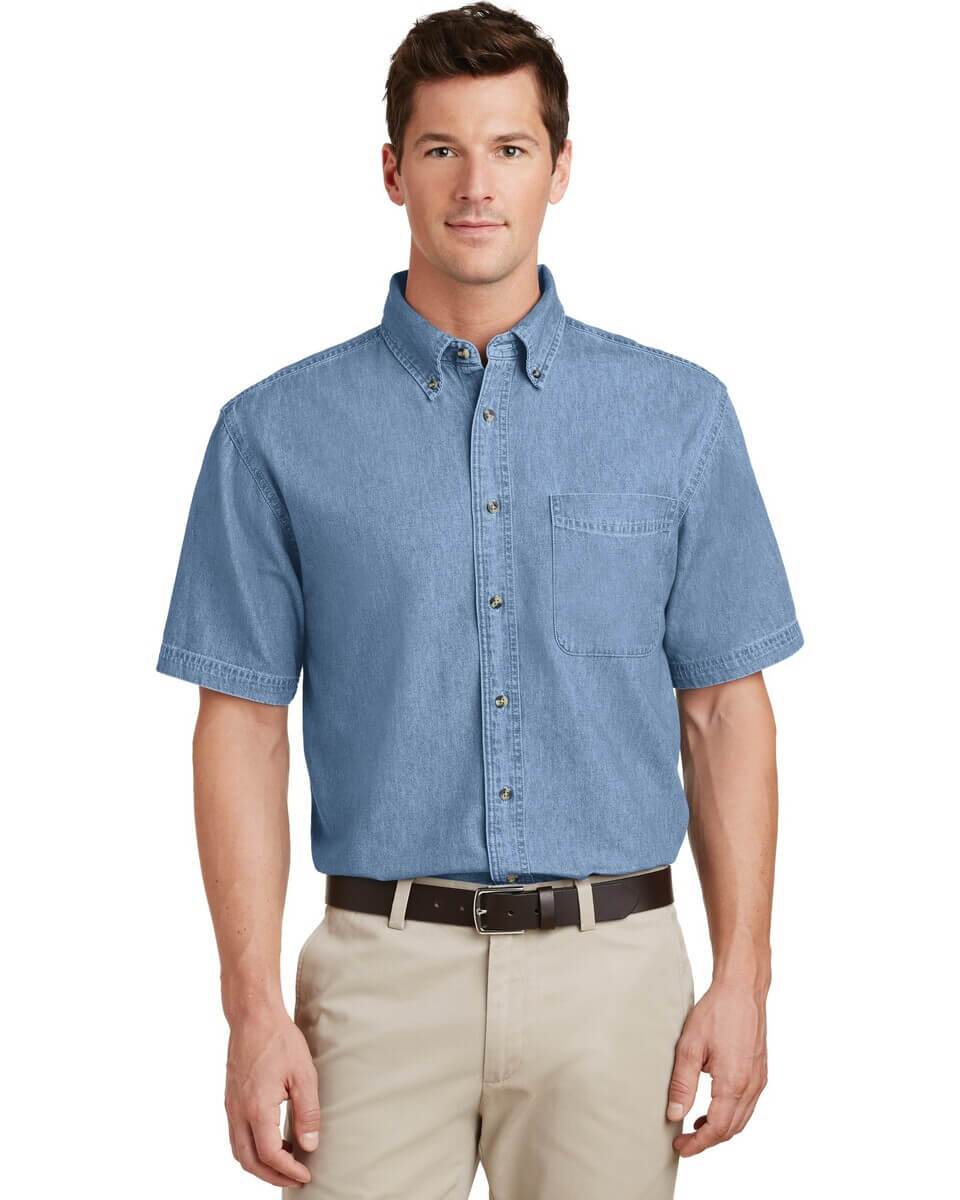SP11 Port & Company - Short Sleeve Value Denim Shirt.