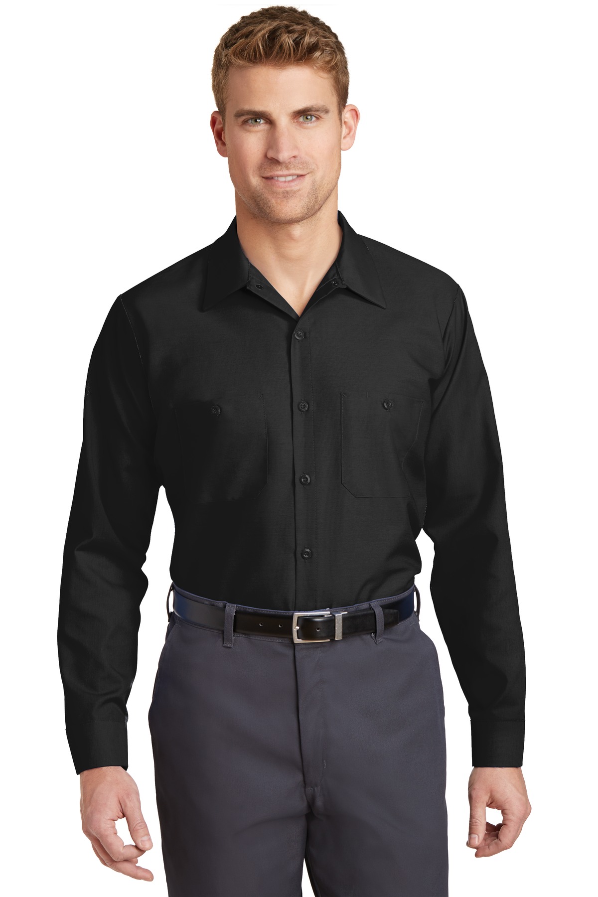 SP14 Red Kap Long Sleeve Industrial Work Shirt. Zoom Image