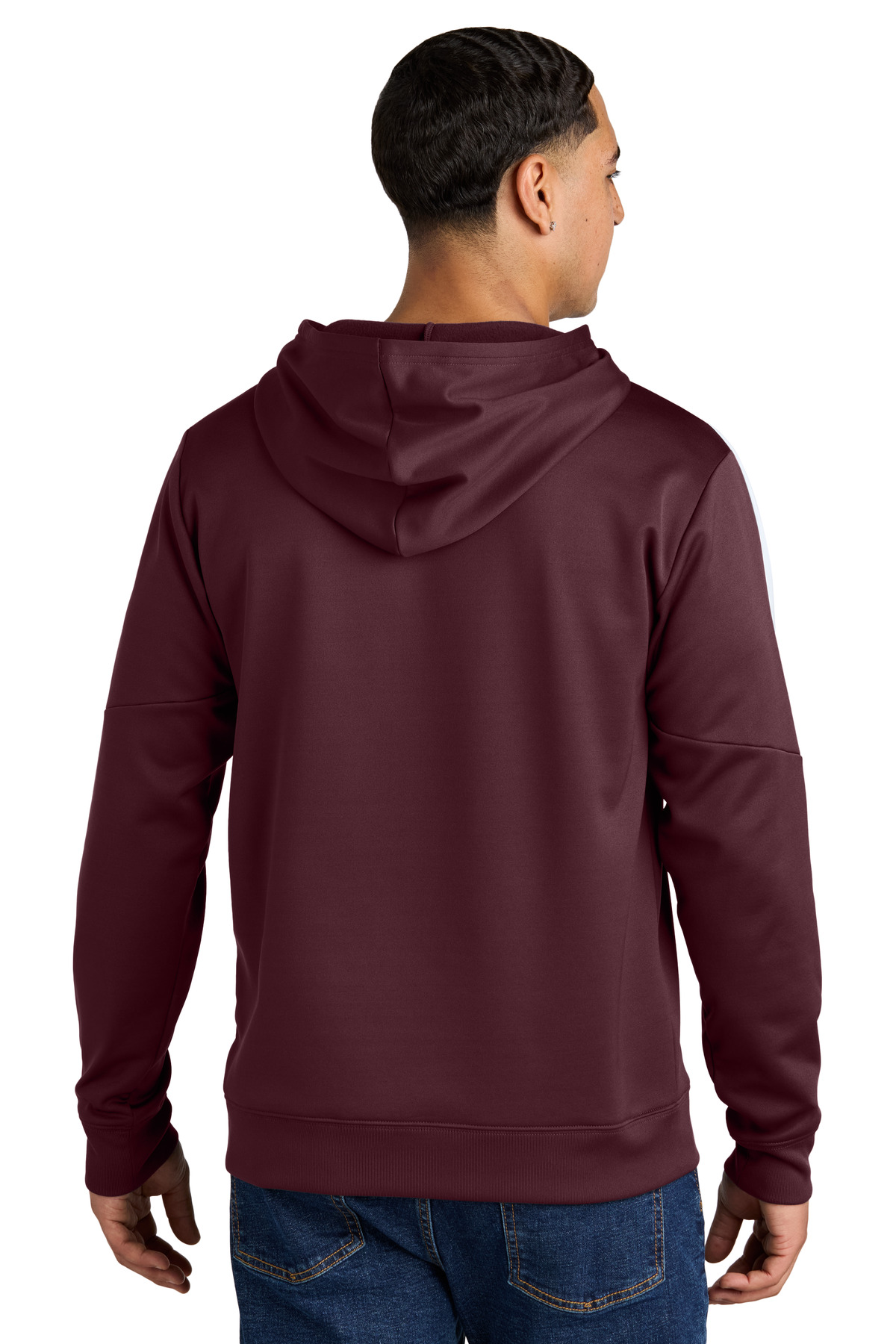 ST255 Sport-Tek Sport-Wick Fleece United Pullover Hoodie - Back Image