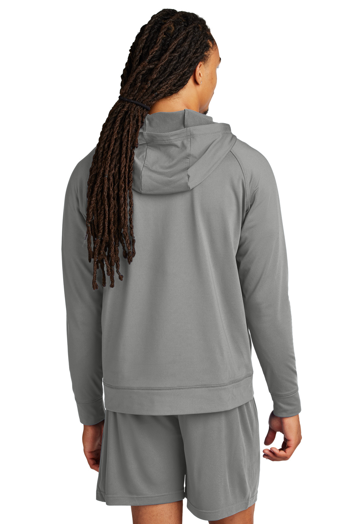 ST856 Sport-Tek Sport-Wick Stretch 1/2-Zip Hoodie - Back Image