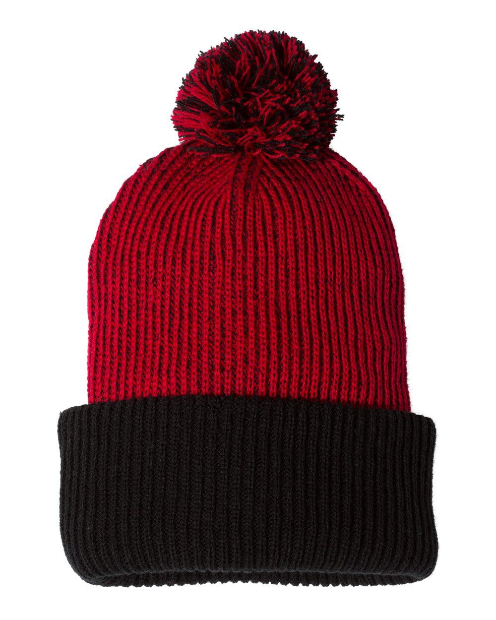 SP70 Sportsman 12" Knit Speckled Pom-Pom Beanie - Back Image