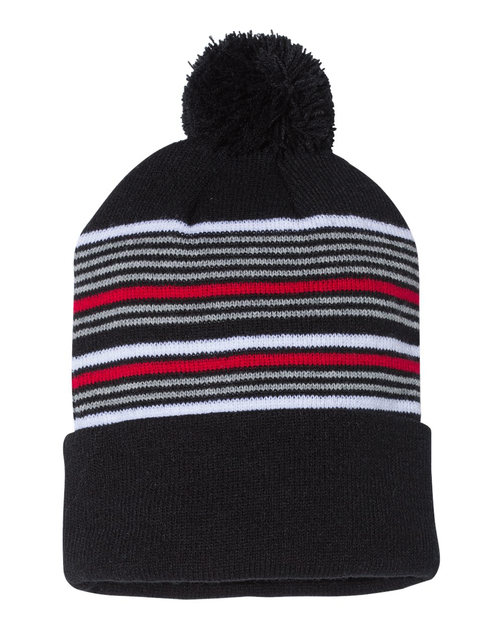 SP60 Sportsman 12" Striped Pom-Pom Knit Beanie SP60 Sportsman 12" Striped Pom-Pom Knit Beanie