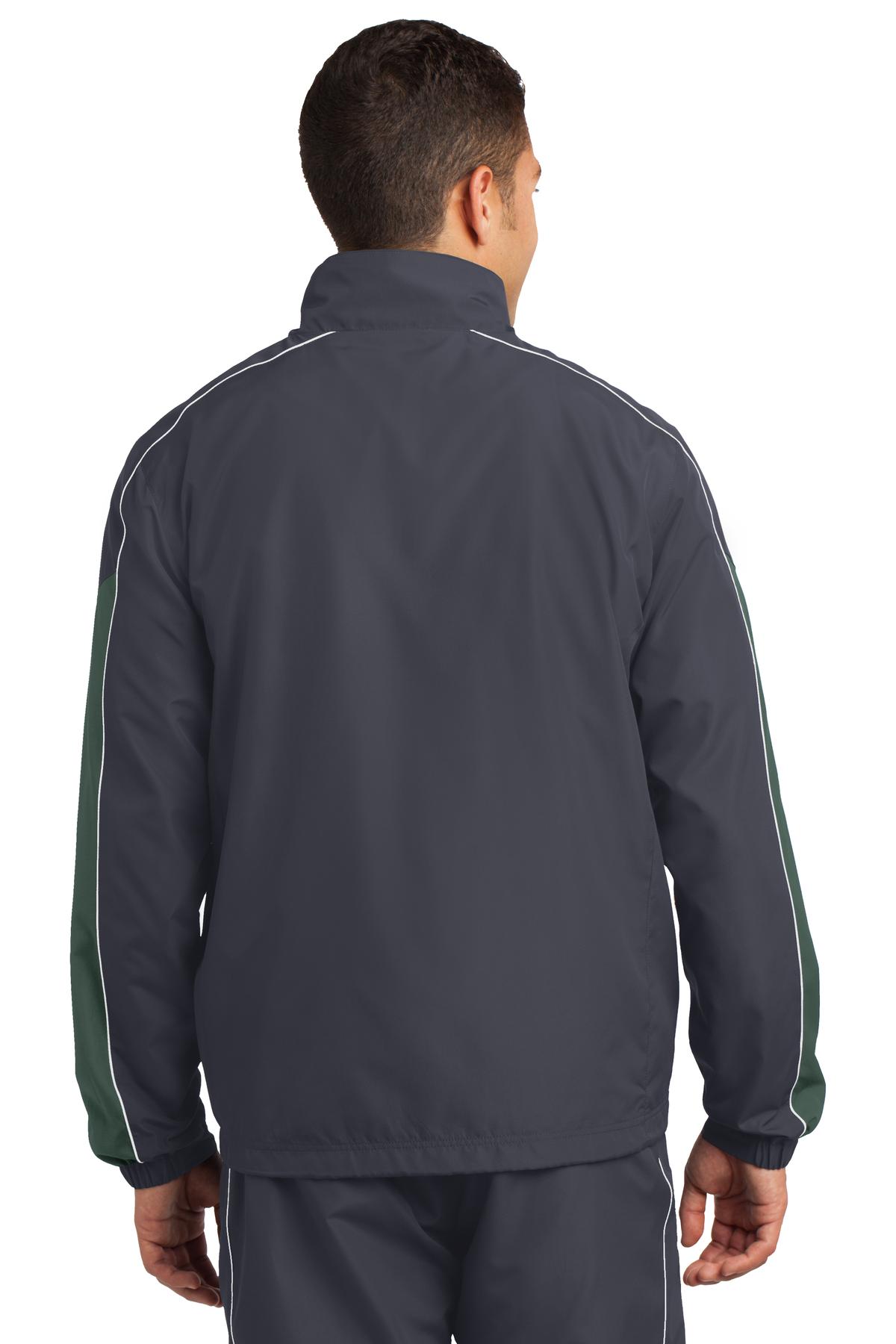 JST61 Sport-Tek Piped Colorblock Wind Jacket. - Back Image