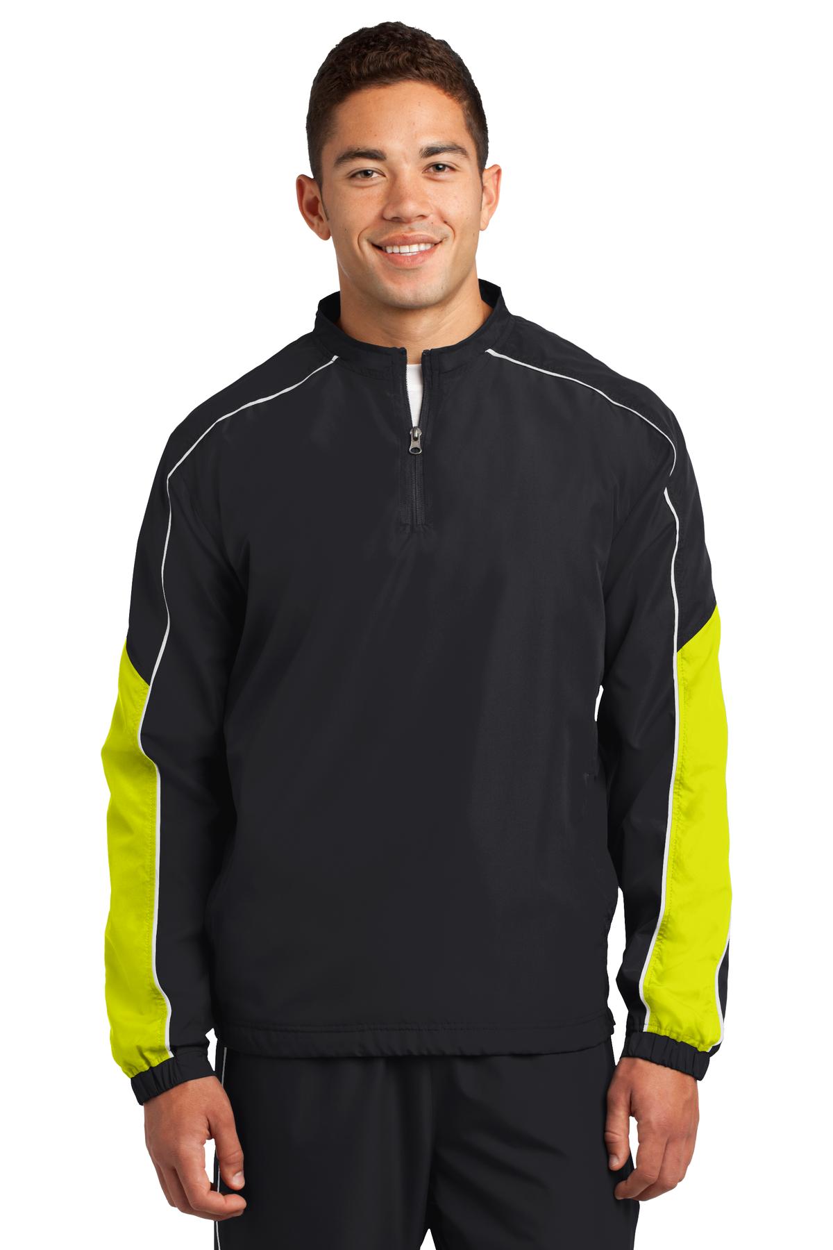 JST64 Sport-Tek Piped Colorblock 1/4-Zip Wind Shirt