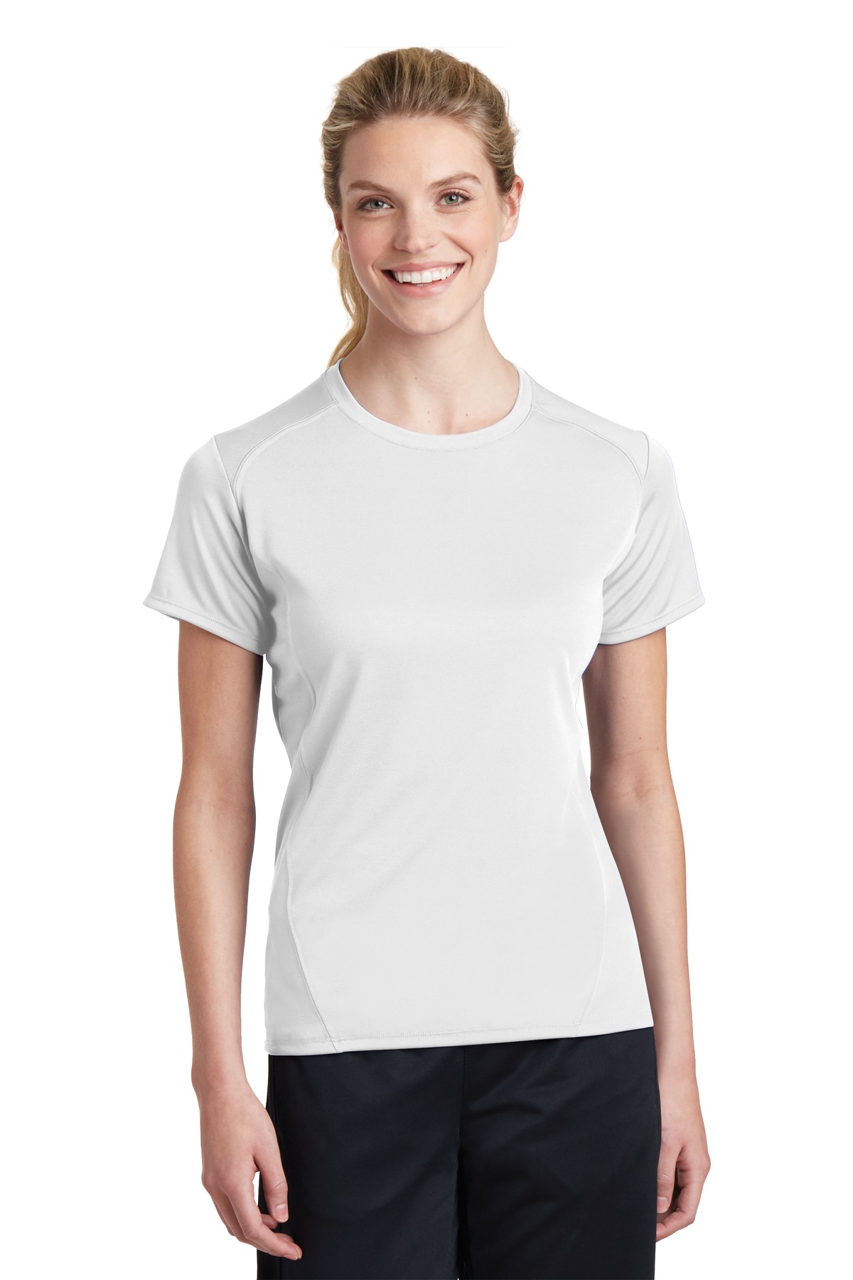 L473 Sport-Tek Ladies Dry Zone Raglan Accent T-Shirt. Zoom Image