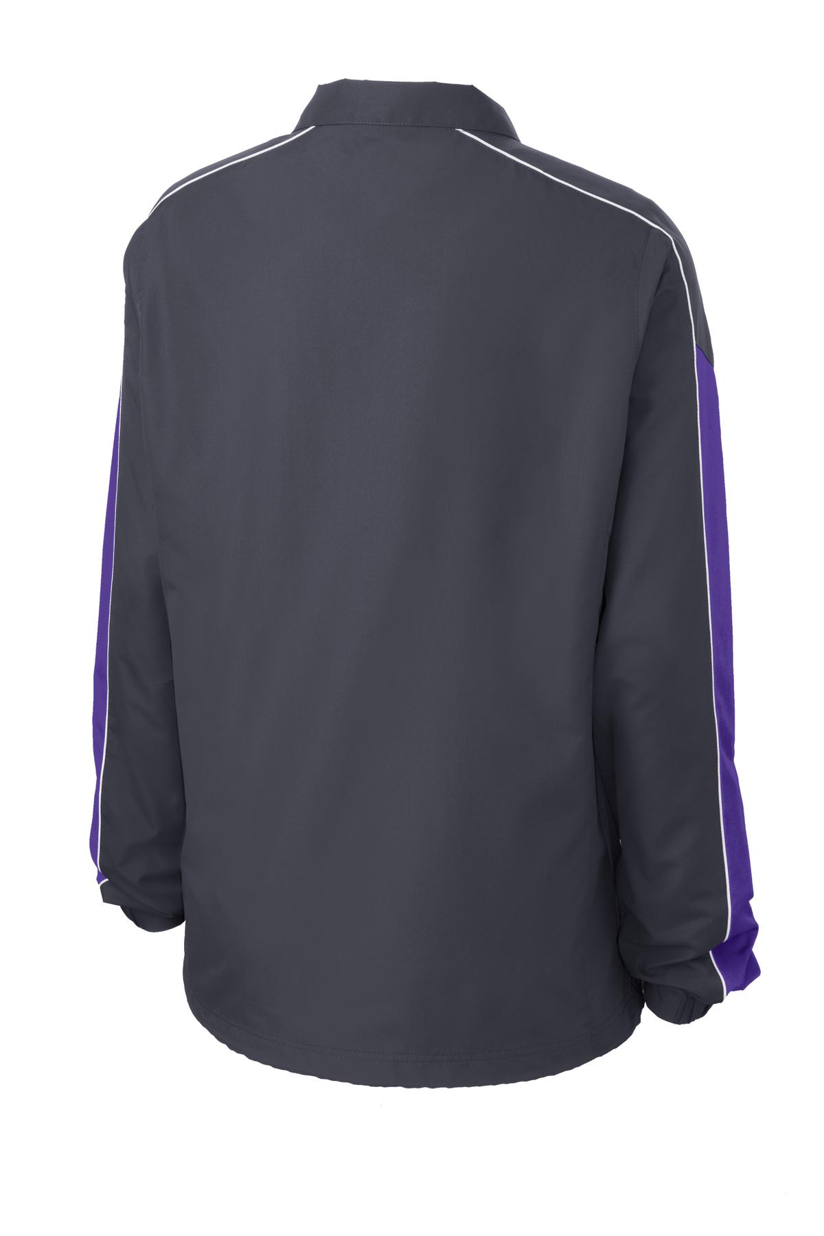 LST61 Sport-Tek  Ladies Piped Colorblock Wind Jacket - Back Image