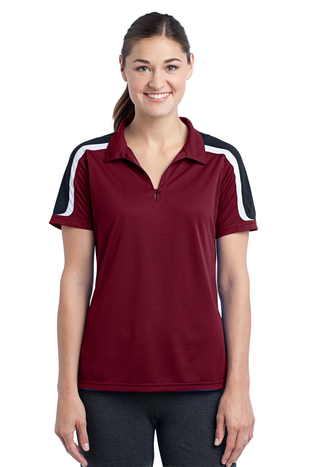 LST658 Sport-Tek Ladies Tricolor Shoulder Micropique Sport-Wick Polo. LST658 Sport-Tek Ladies Tricolor Shoulder Micropique Sport-Wick Polo.