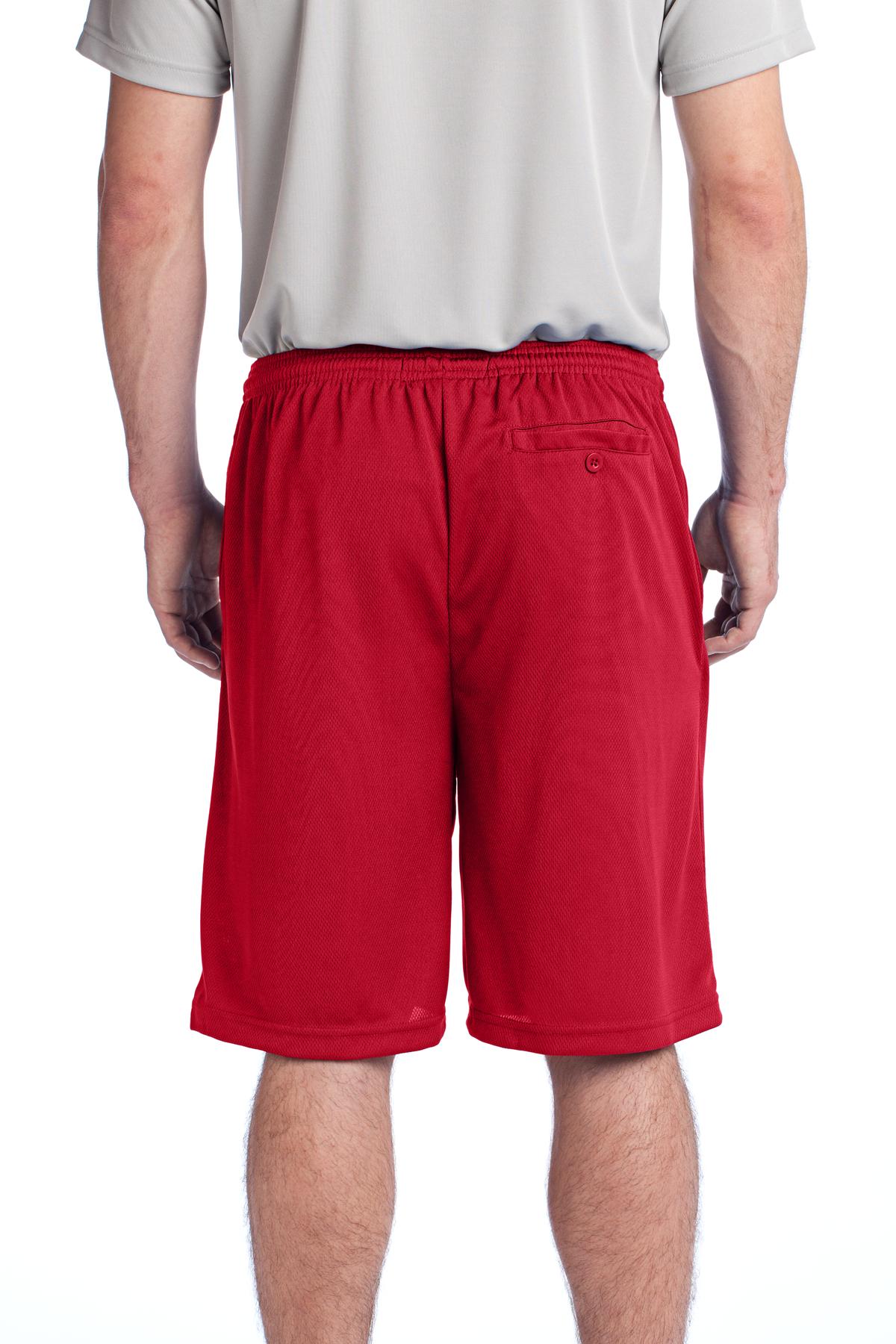 ST312 Sport-Tek PosiCharge Tough Mesh Pocket Short. - Back Image