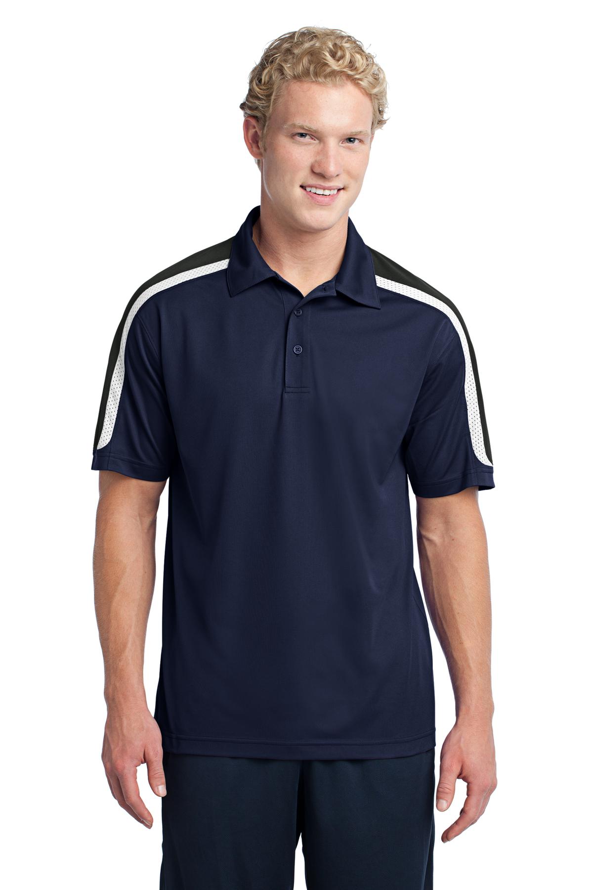 ST658 Sport-Tek Tricolor Shoulder Micropique Sport-Wick Polo