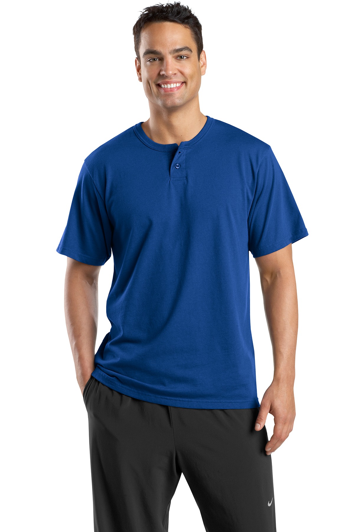 T210 Sport-Tek  Short Sleeve Henley.