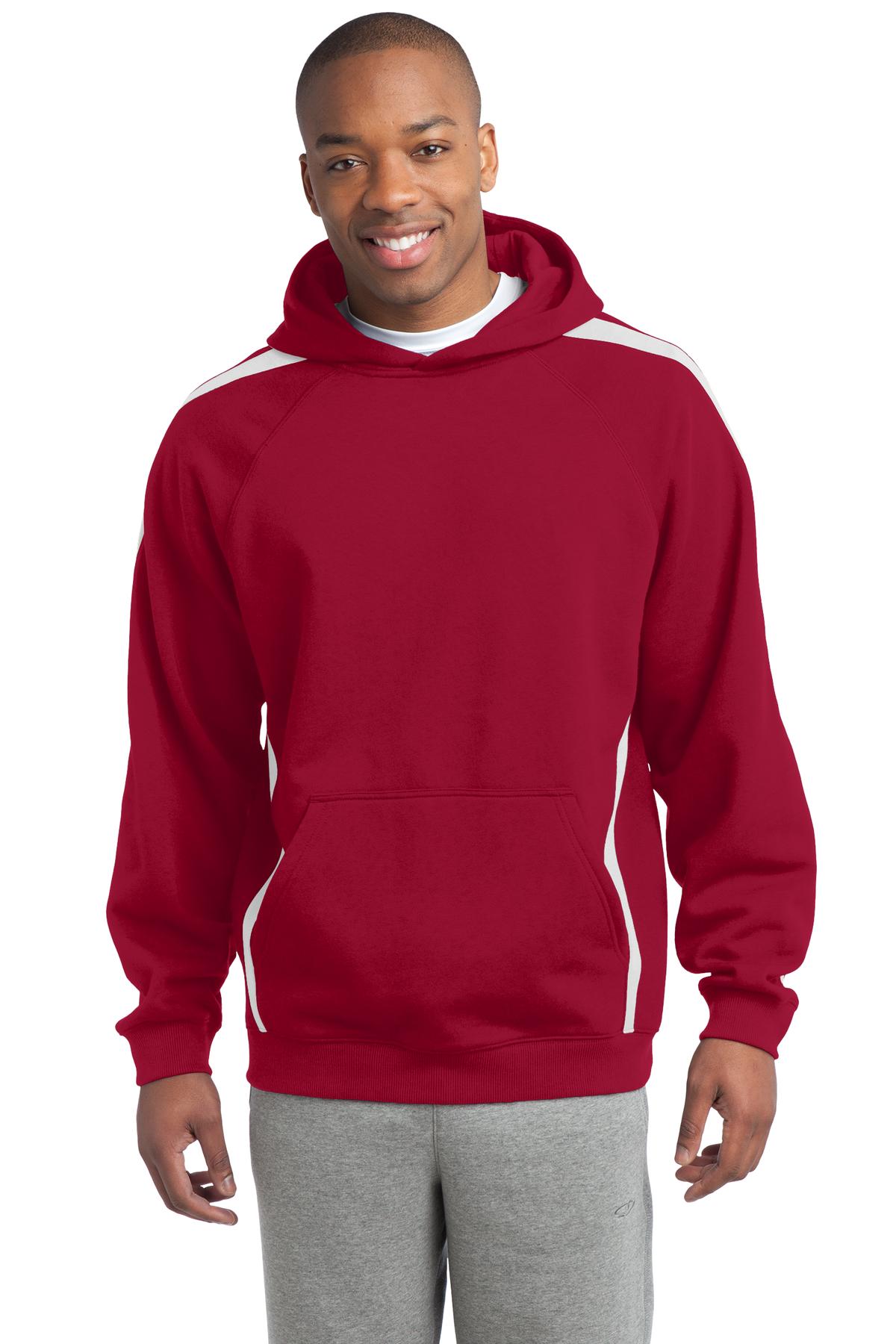 TST265 Sport-Tek  Tall Sleeve Stripe Pullover Hooded Sweatshirt.