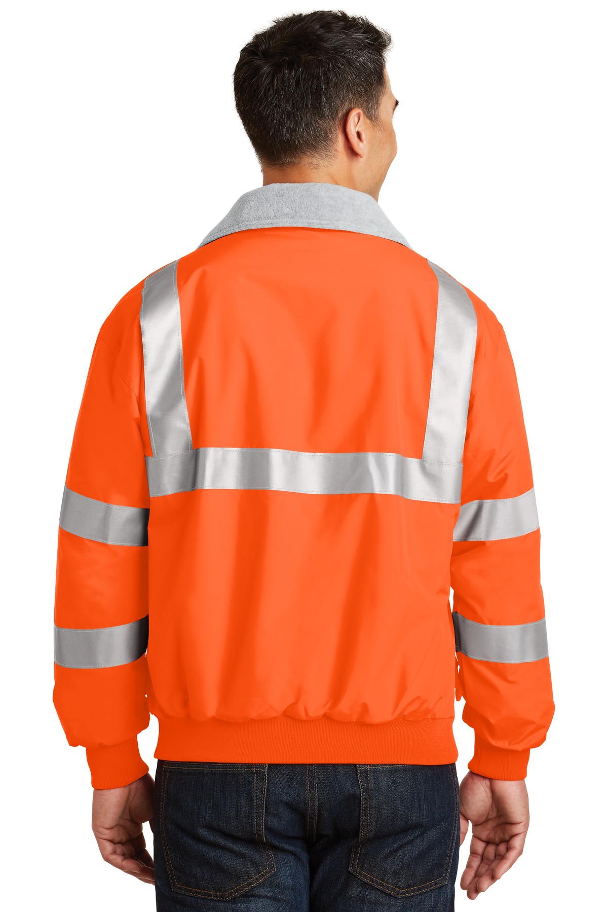 SRJ754 Port Authority Enhanced Visibility Challenger Jacket with Reflective Taping. - Back Image