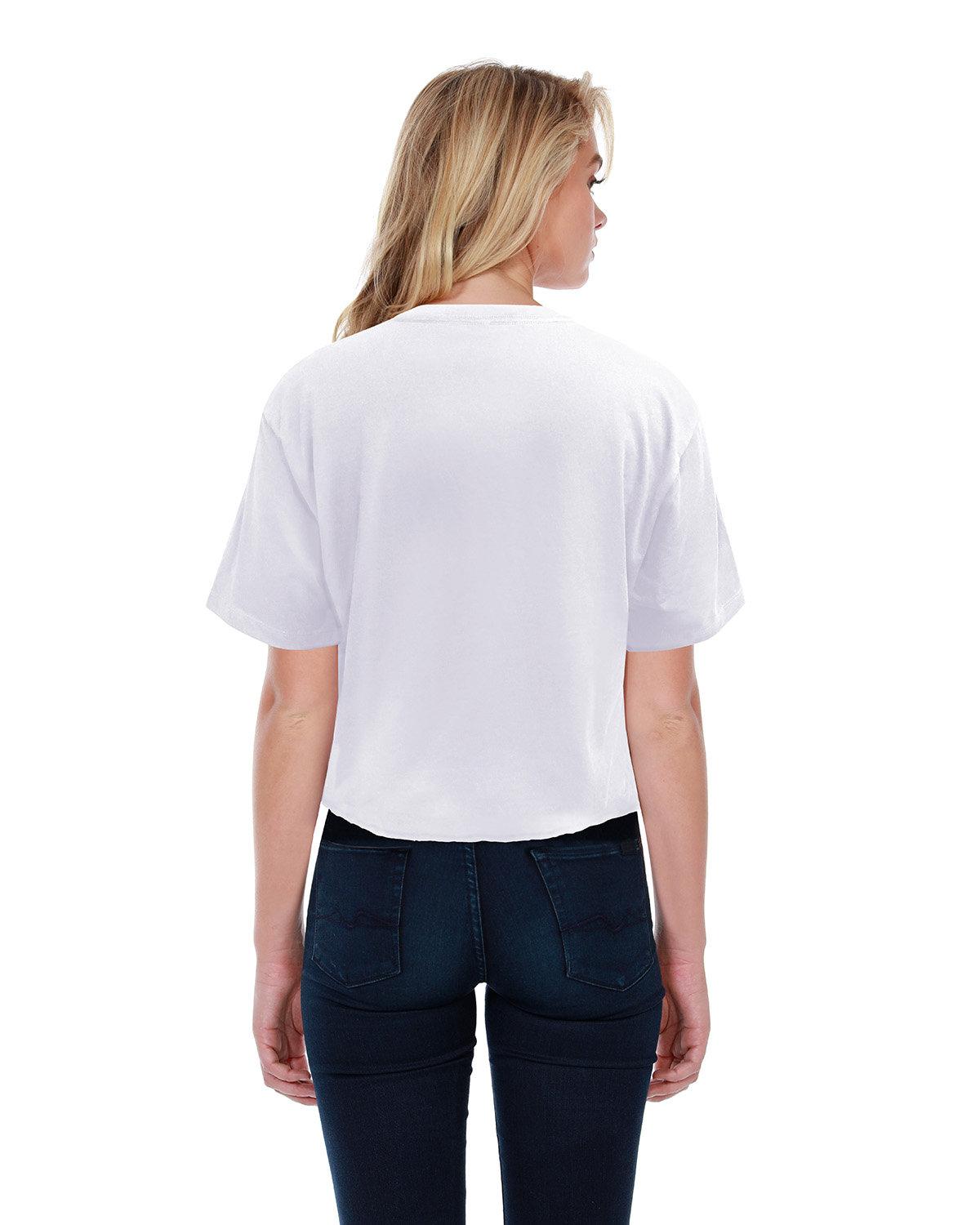 ST1110 StarTee Ladies Boyfriend Crop T-Shirt - Back Image