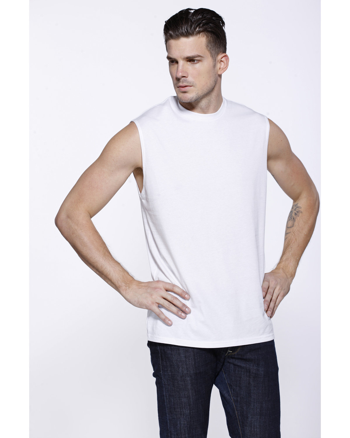 ST2150 StarTee Mens Cotton Muscle T-Shirt - Siide Image