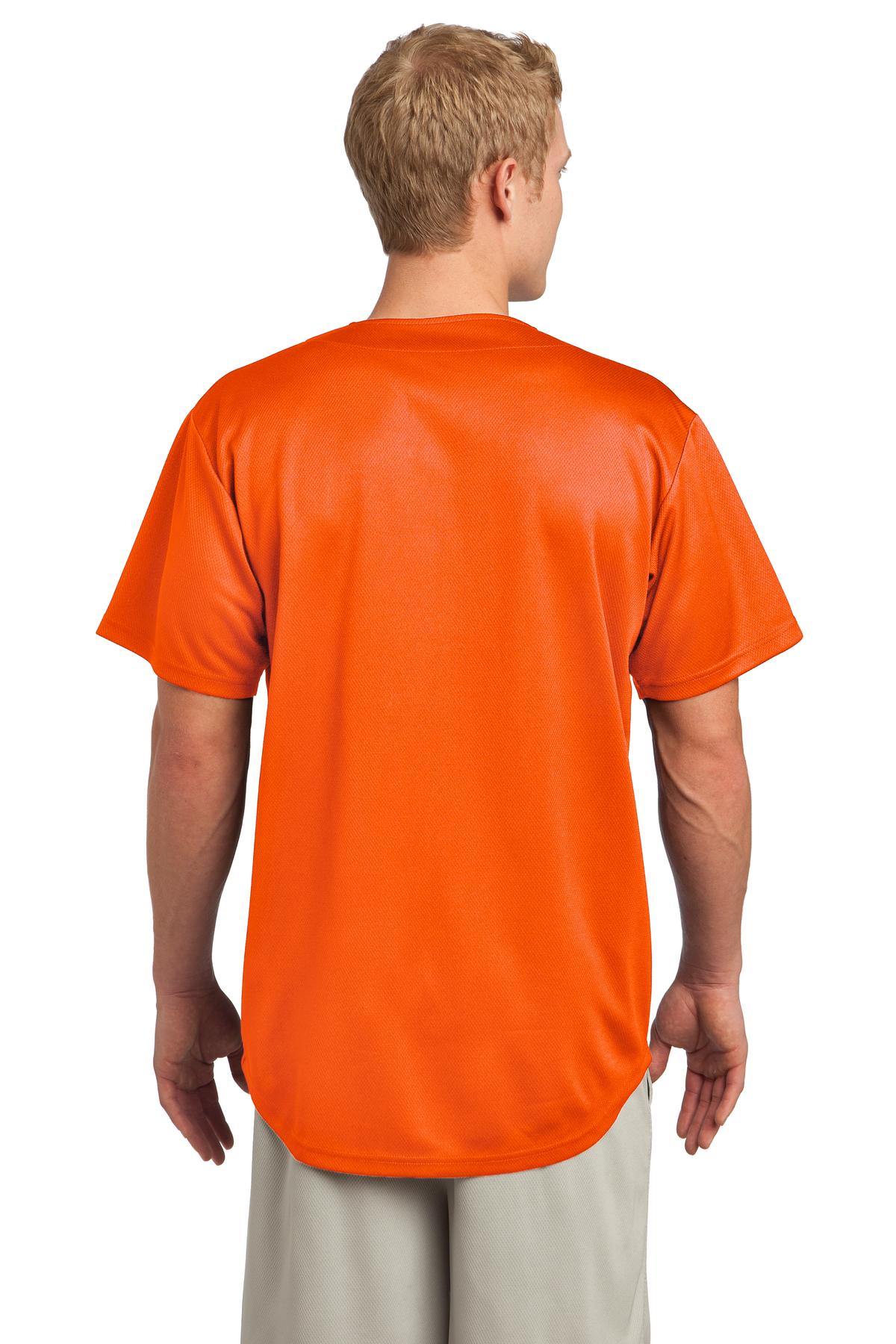 ST220 Sport-Tek PosiCharge Tough Mesh Full-Button Jersey. - Back Image