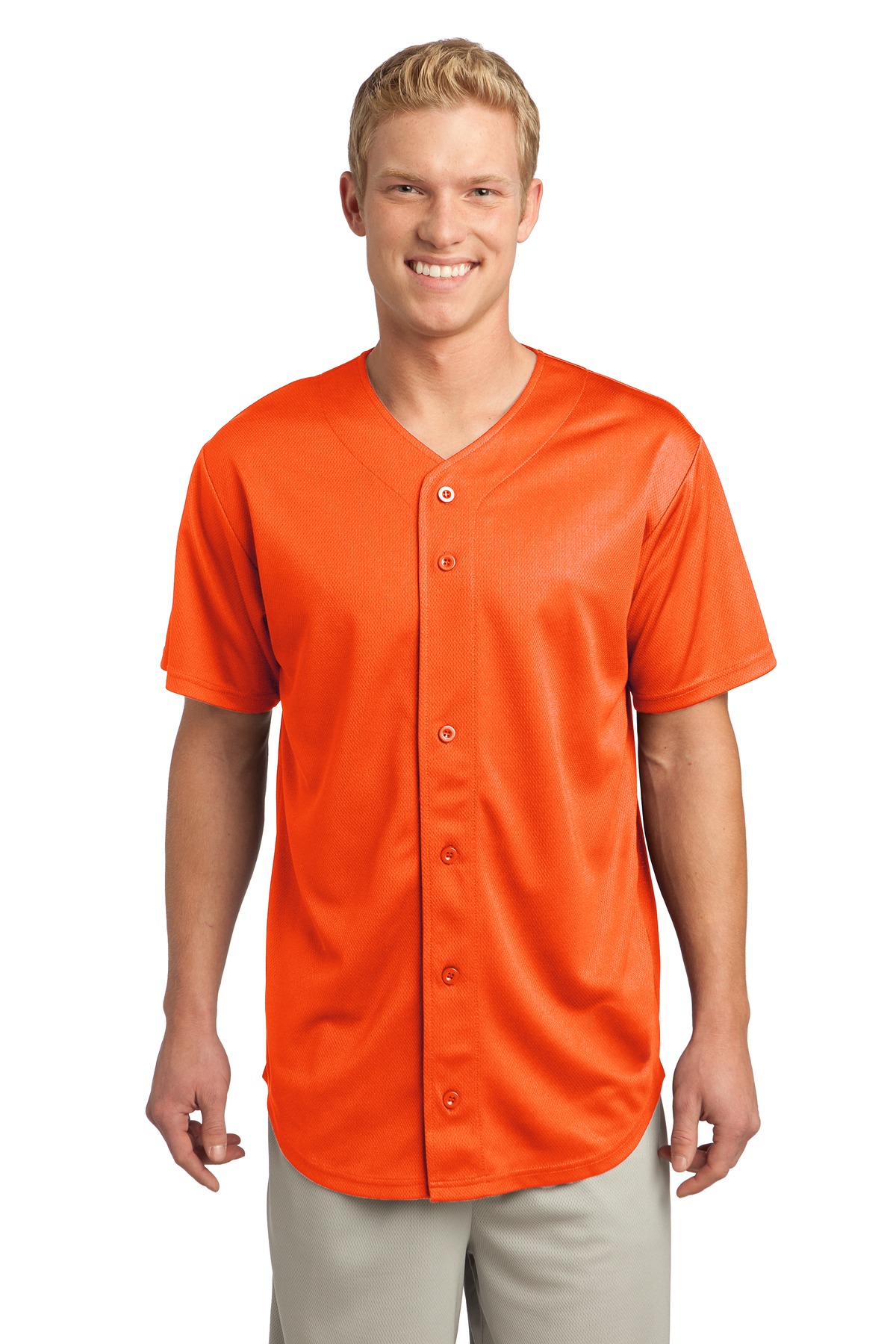 ST220 Sport-Tek PosiCharge Tough Mesh Full-Button Jersey.