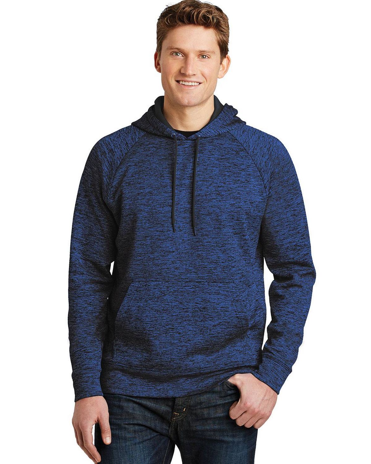 ST225 Sport-Tek PosiCharge Electric Heather Fleece Hooded Pullover.