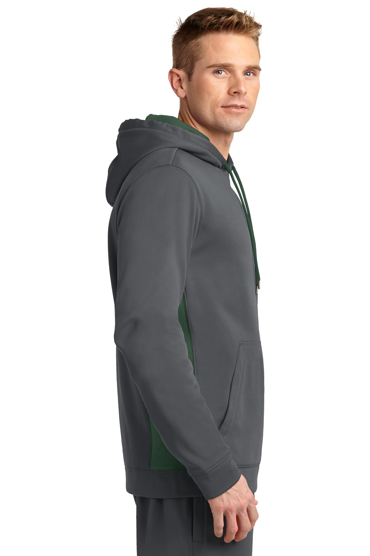 ST235 Sport-Tek Sport-Wick Fleece Colorblock Hooded Pullover. ST235 Sport-Tek Sport-Wick Fleece Colorblock Hooded Pullover. - Siide Image