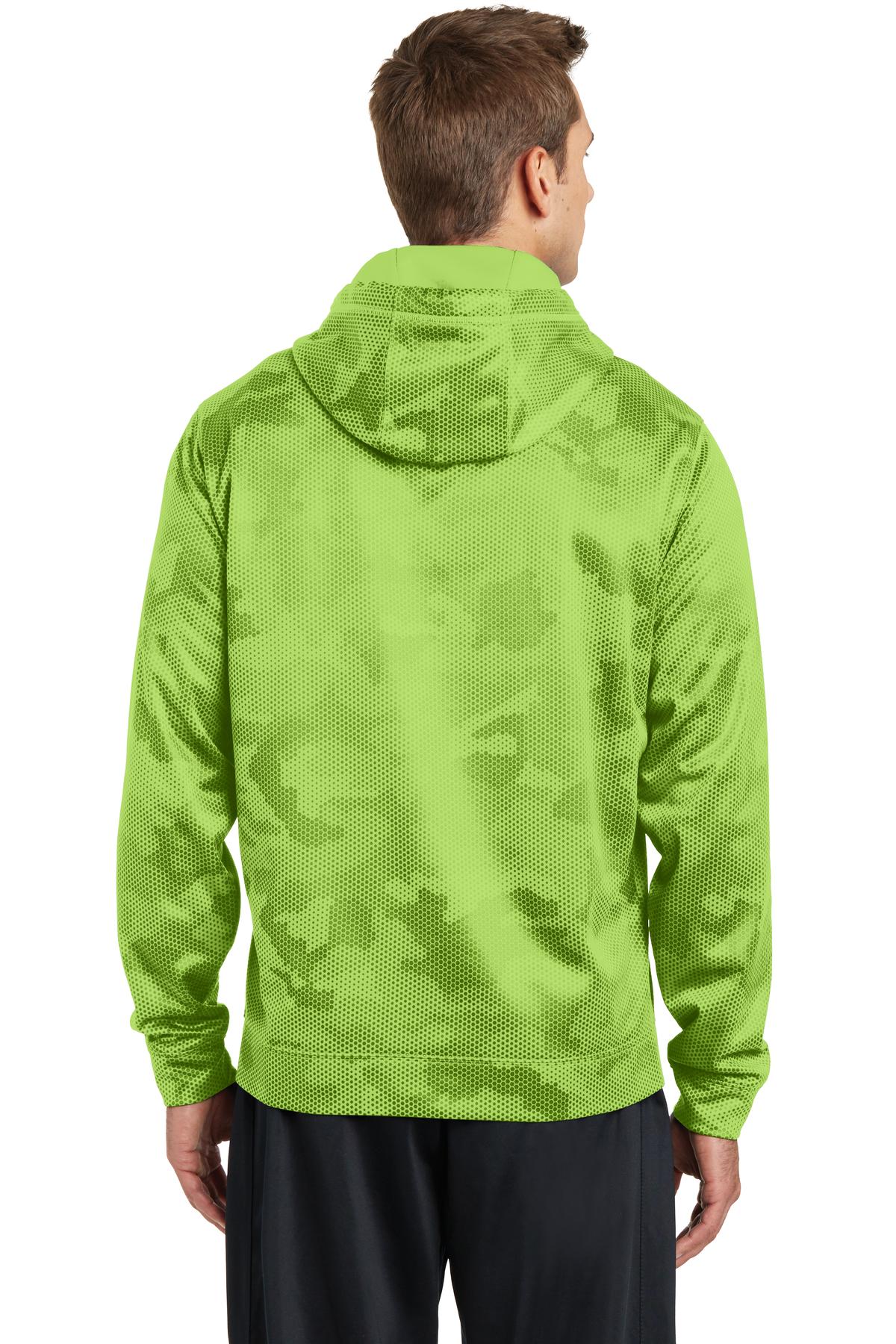 ST240 Sport-Tek Sport-Wick CamoHex Fleece Hooded Pullover. - Back Image