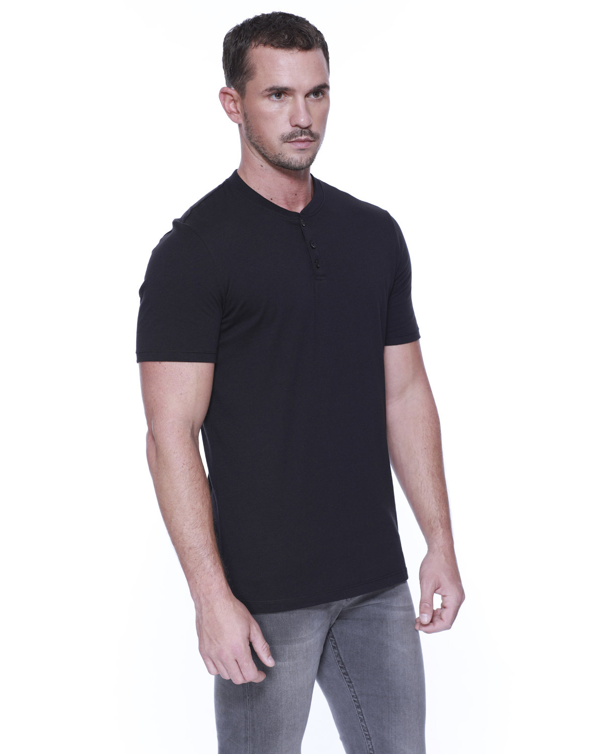 ST2460 StarTee Mens CVC Henley - Siide Image
