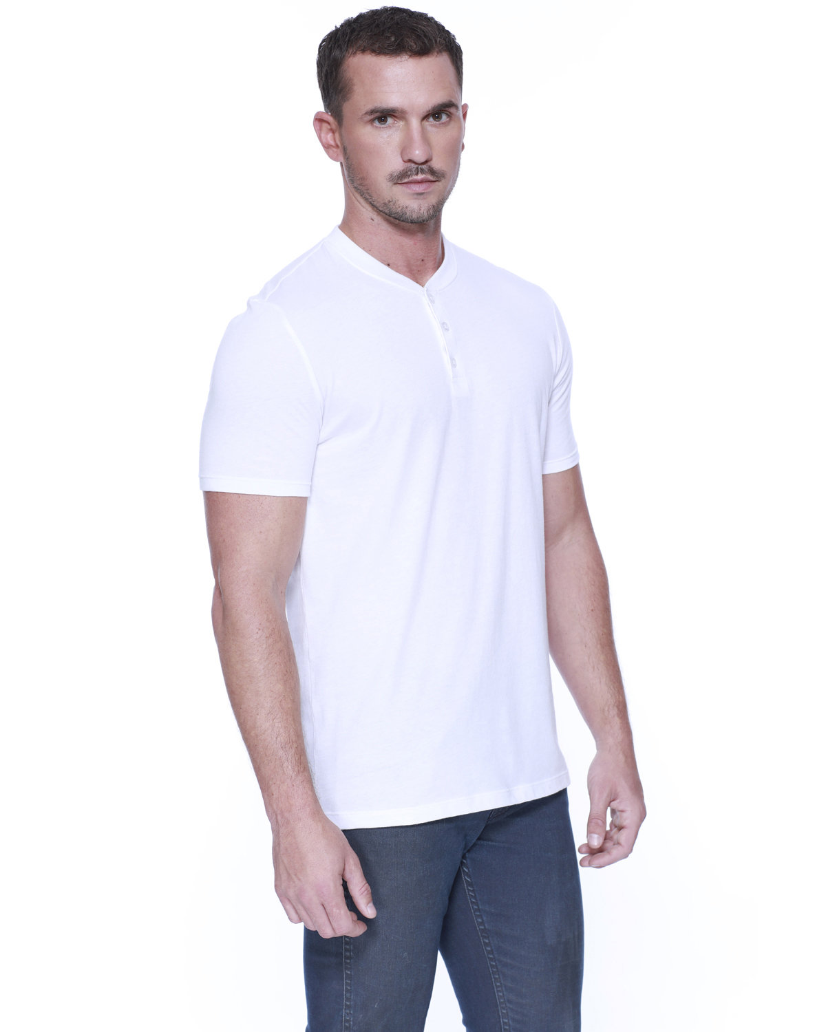 ST2460 StarTee Mens CVC Henley - Siide Image